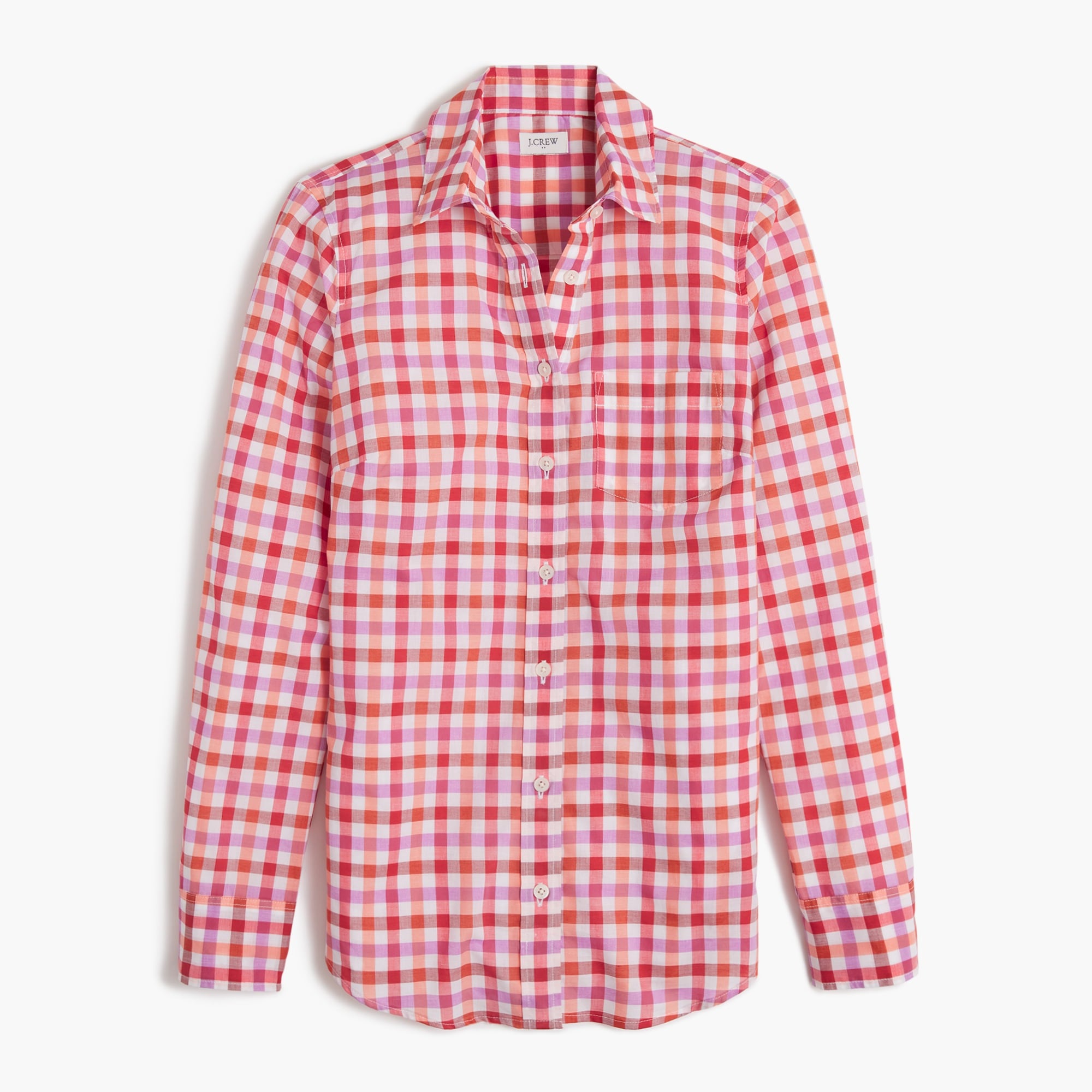 Gingham lightweight cotton shirt in signature fit