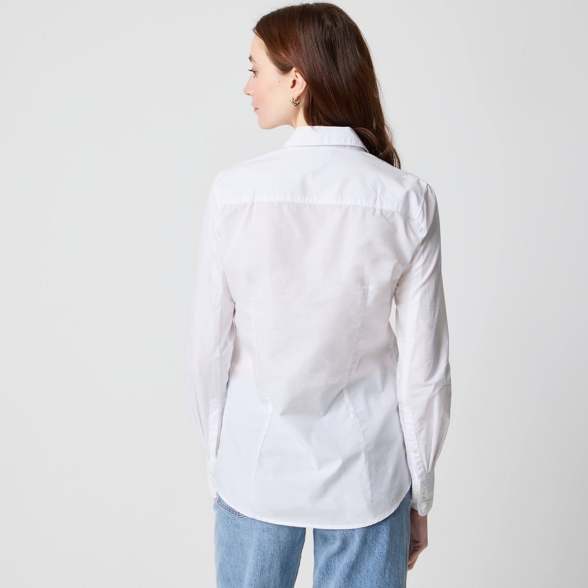 Button-up cotton poplin shirt in signature fit