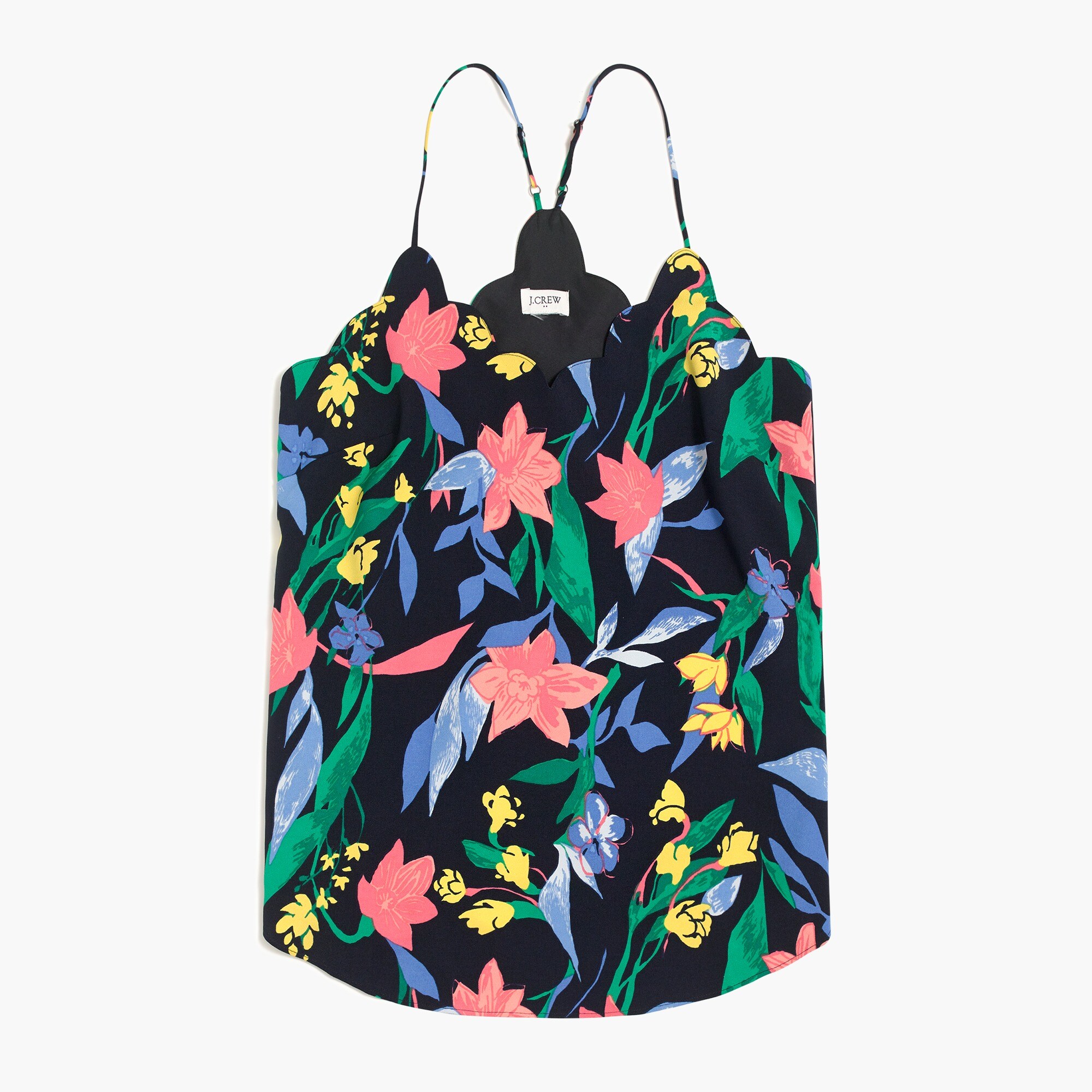 Floral scalloped cami top