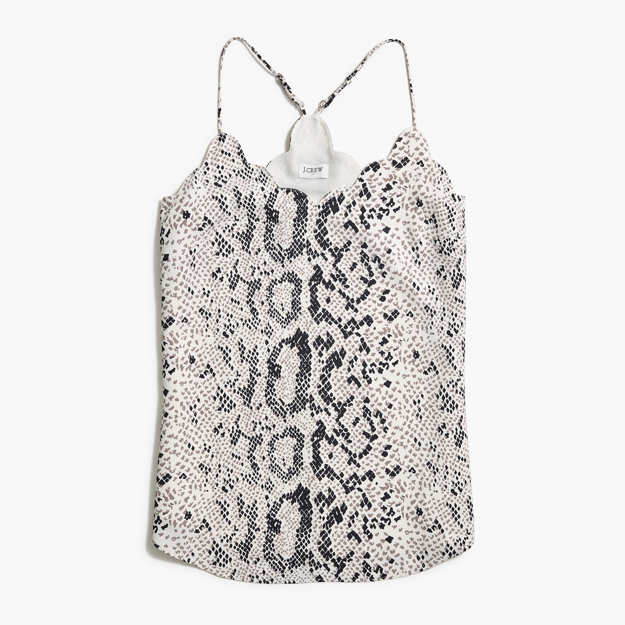 snakeskin scalloped cami top for women