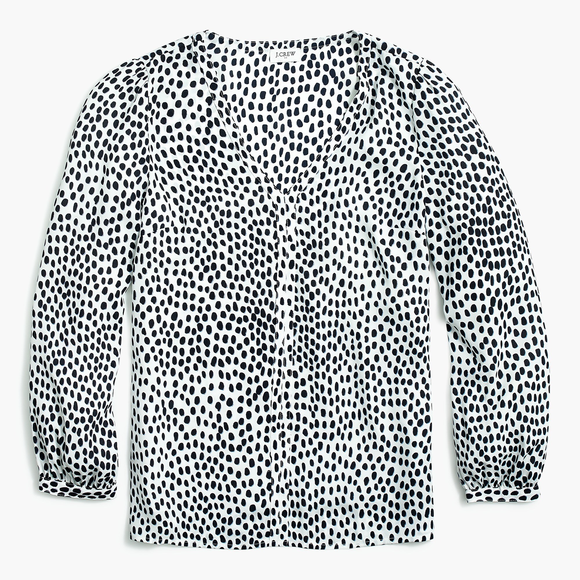 leopard long-sleeve v-neck top with trim detail for women