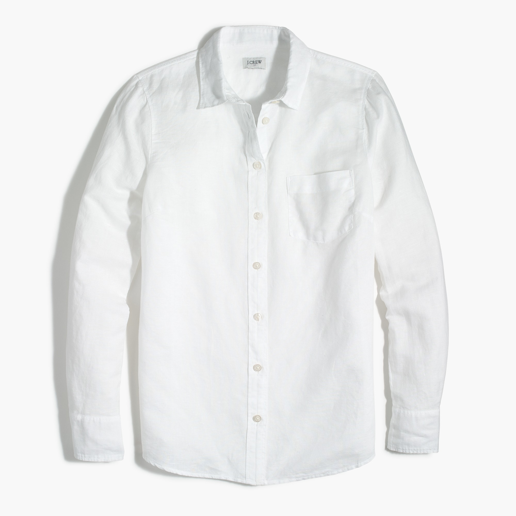 linen-cotton shirt in signature fit for women