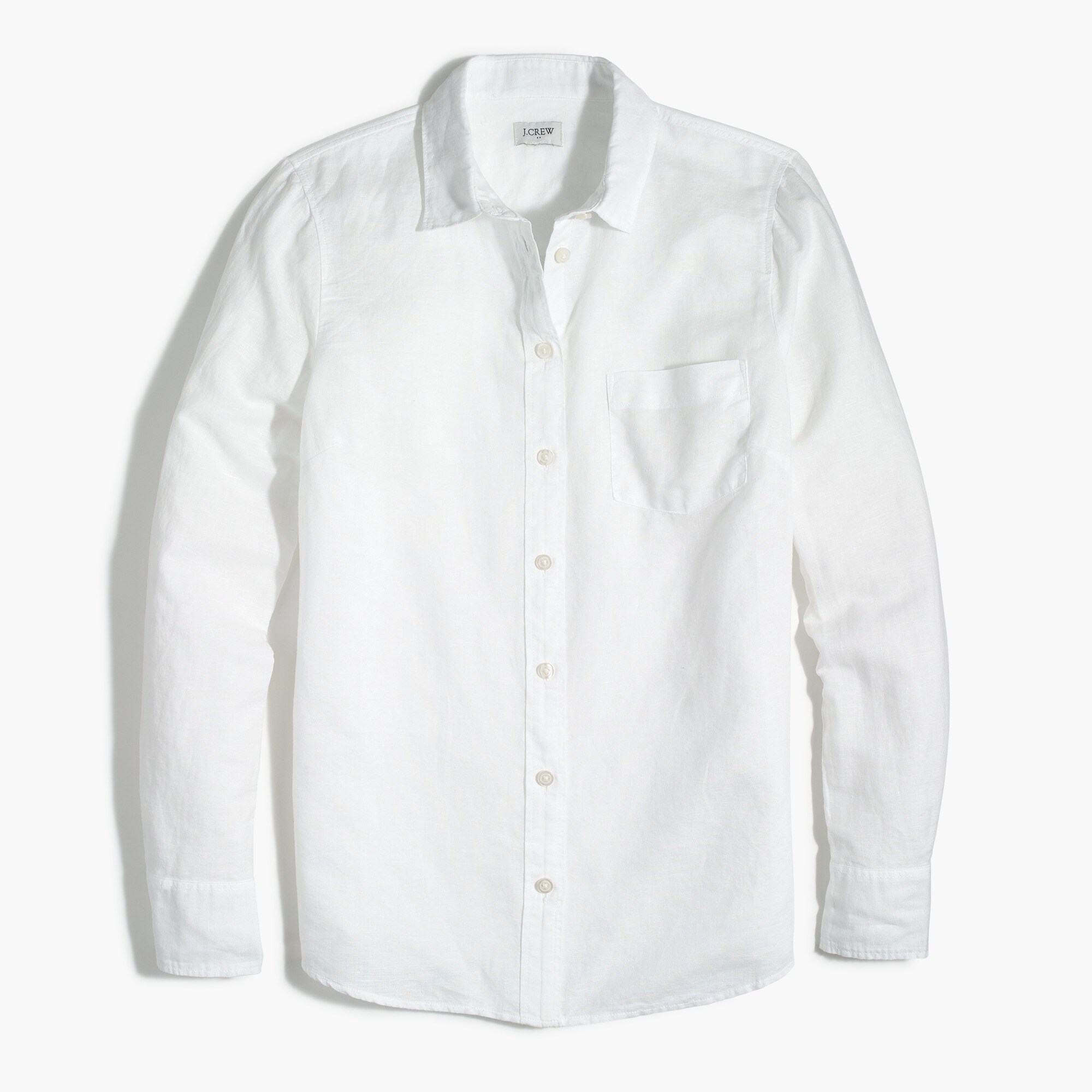 linen-cotton shirt in signature fit for women