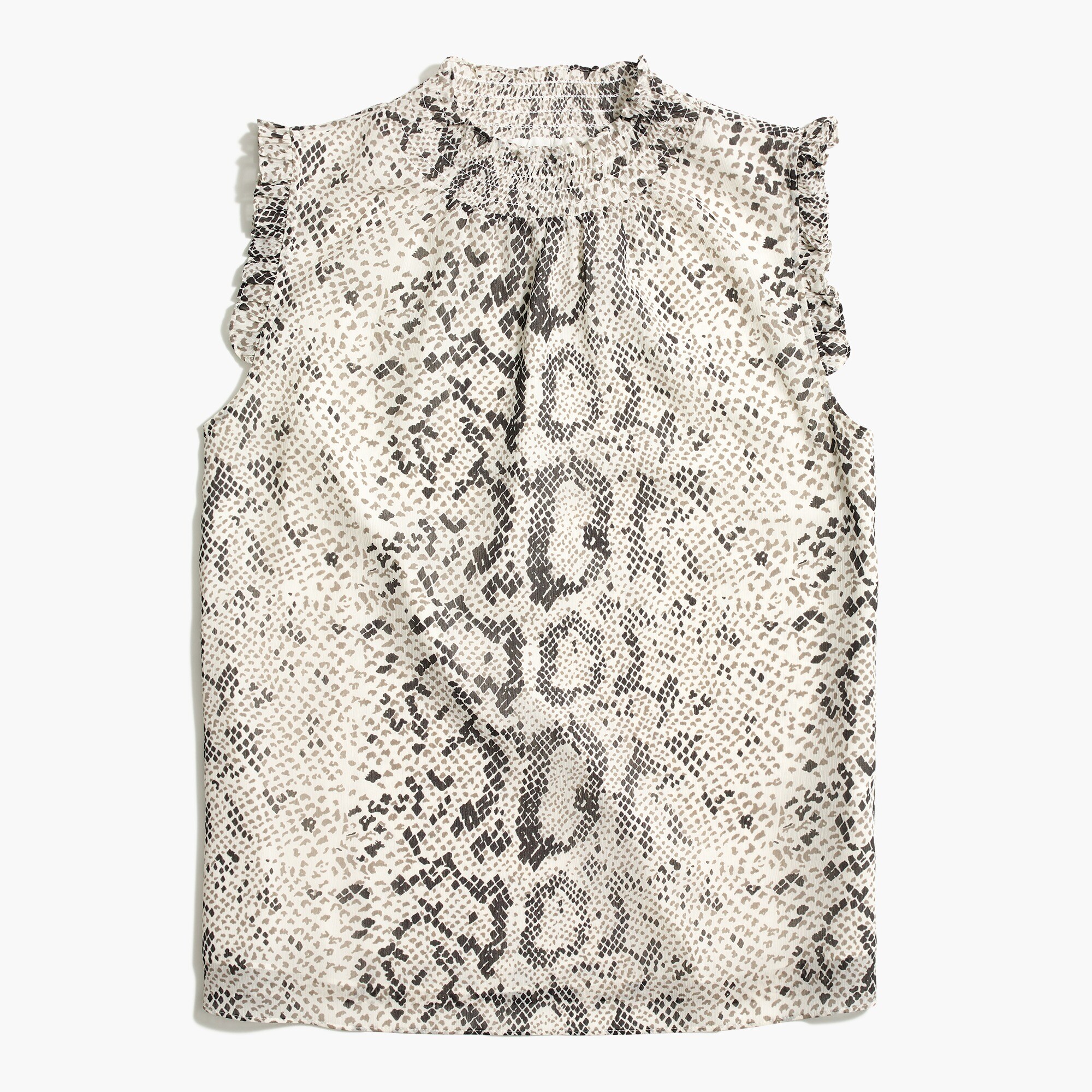 snakeskin mockneck tank top for women