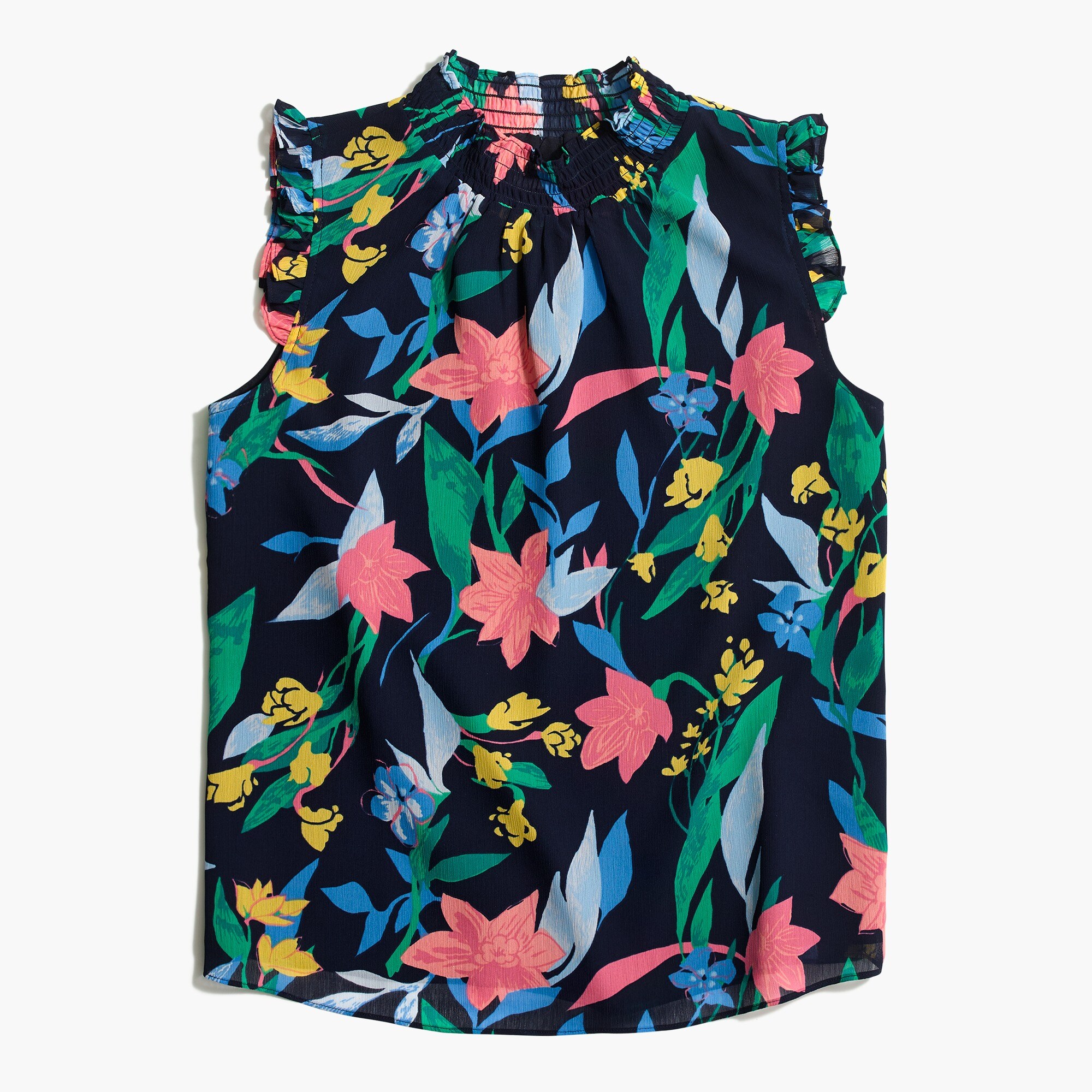 floral mockneck tank top for women