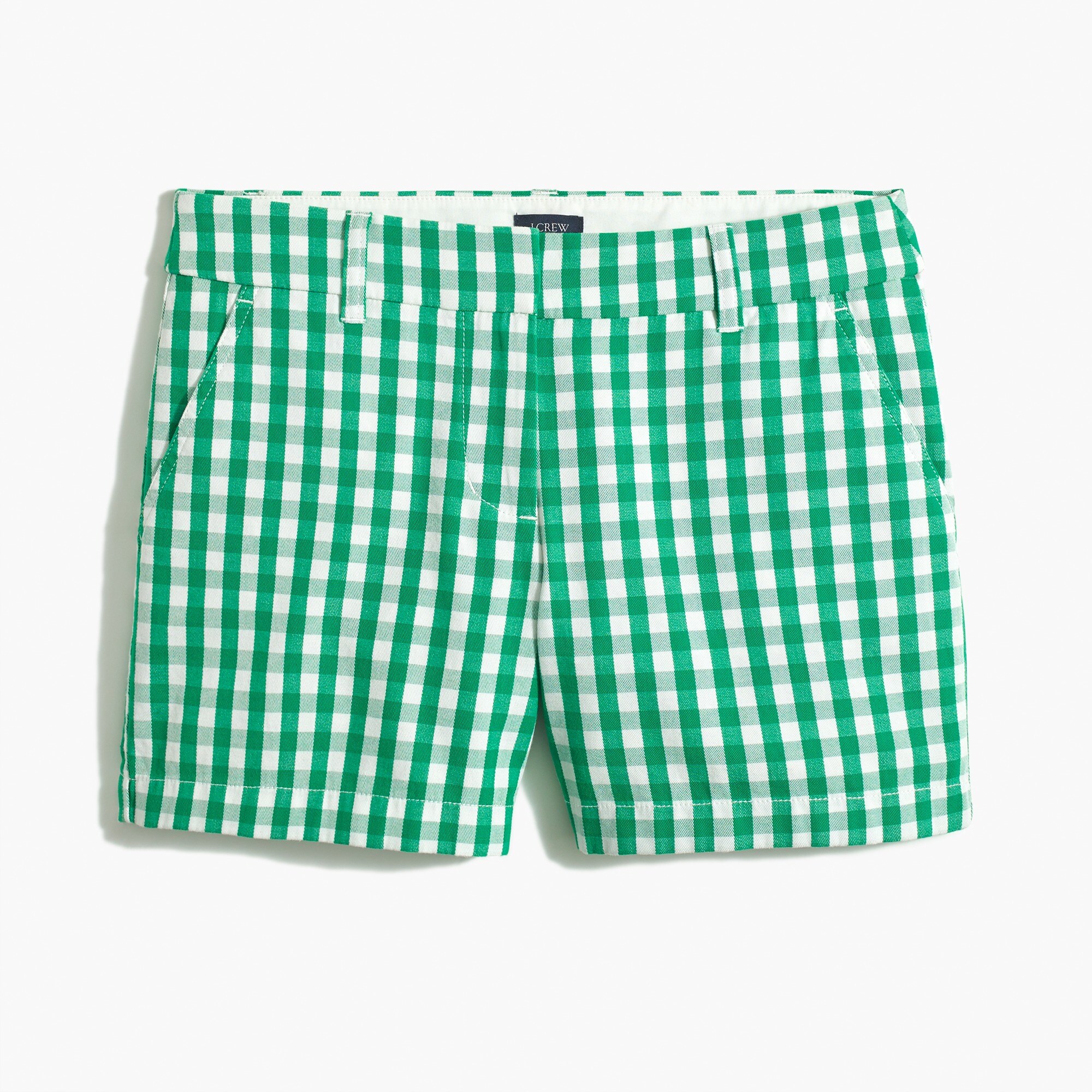 5" classic chino short in gingham for women