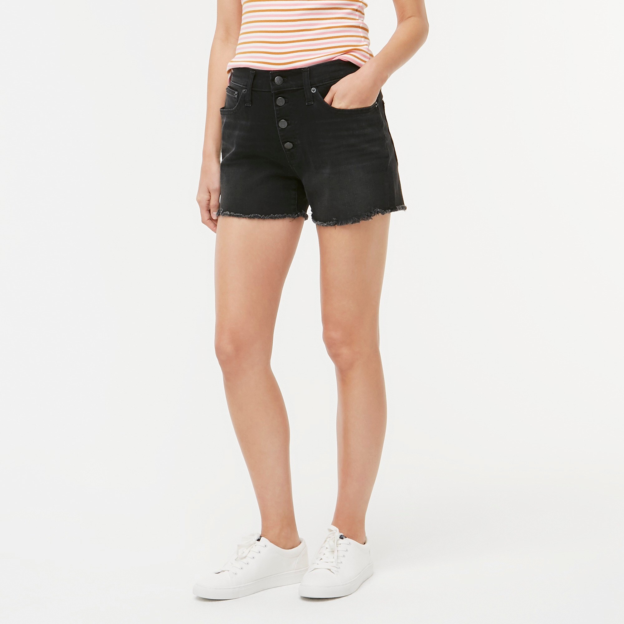 cheap black denim shorts