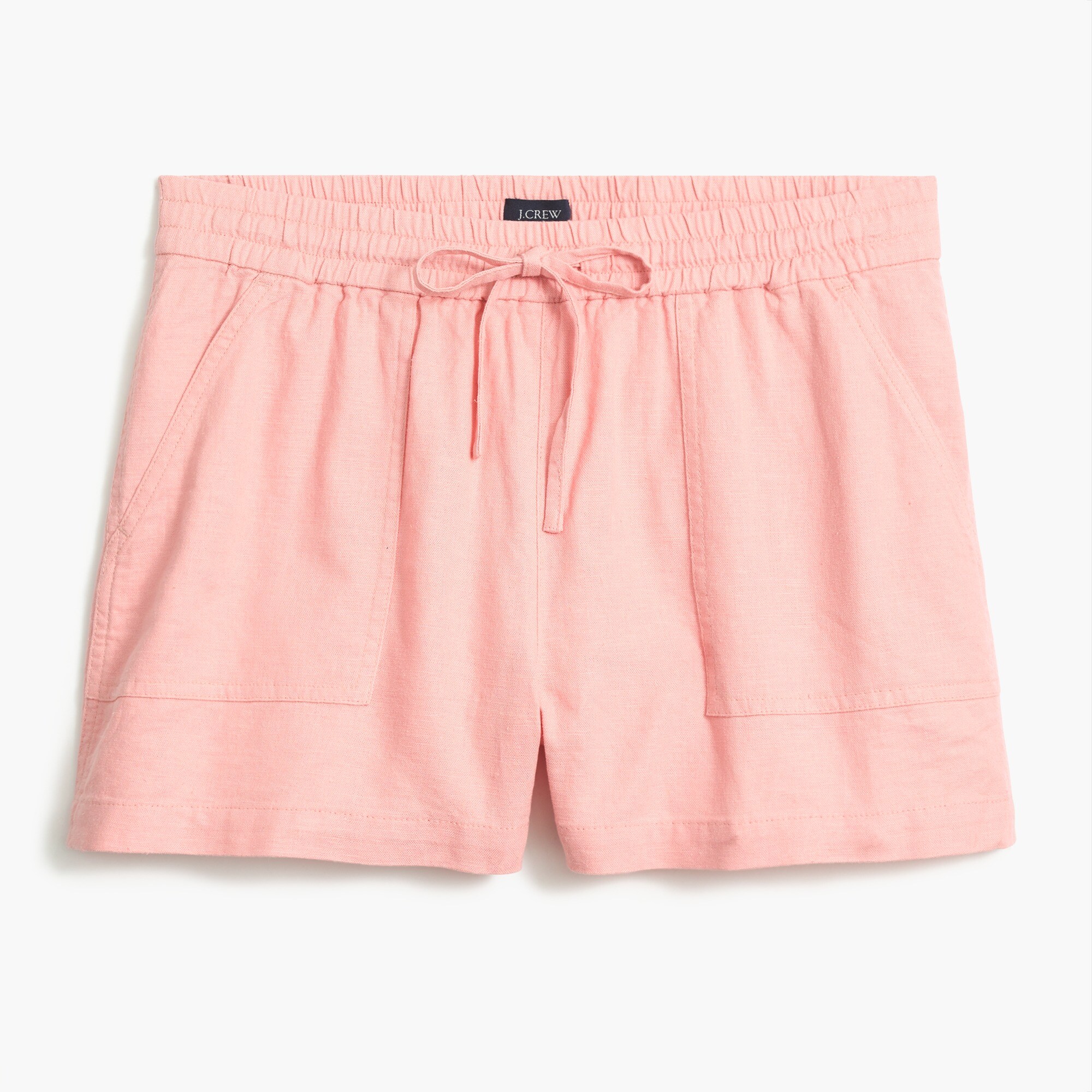 linen-blend drawstring short for women