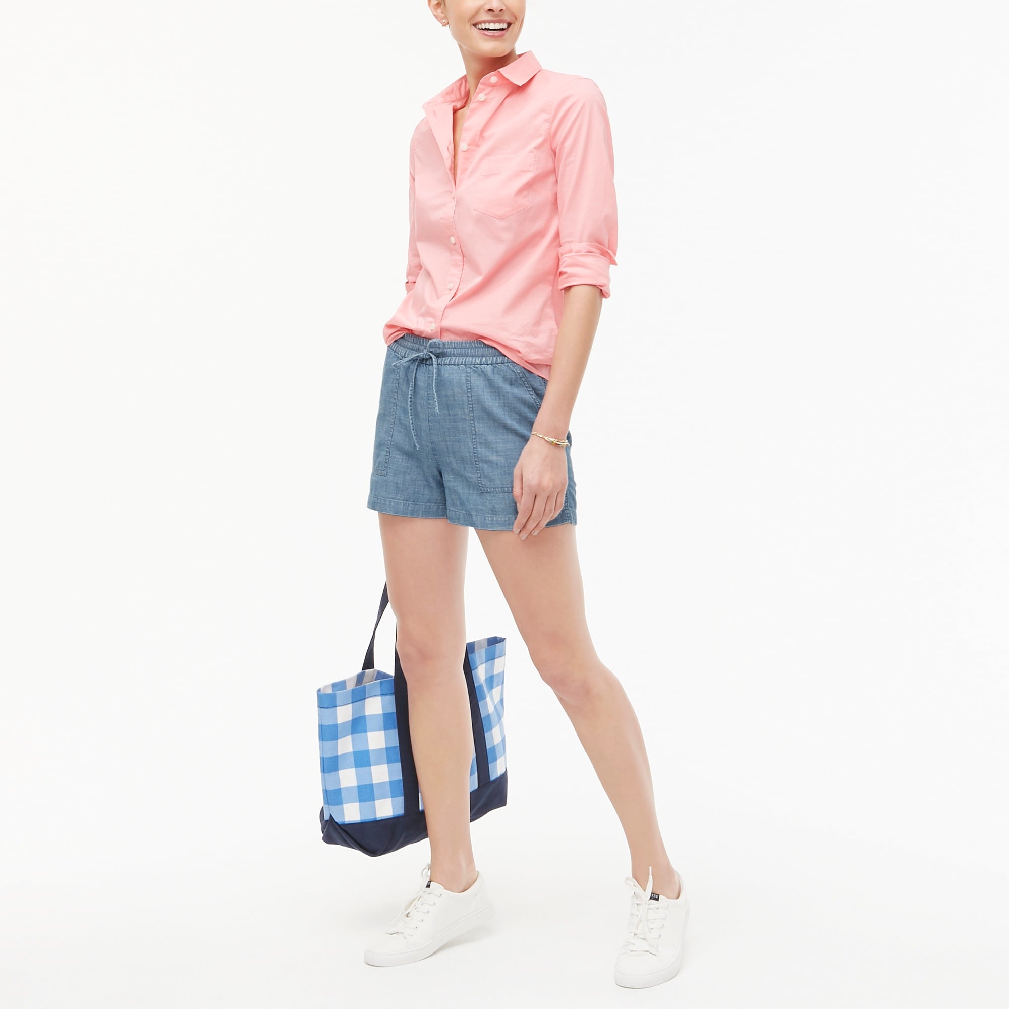 J Crew Factory Chambray Drawstring Short For Women