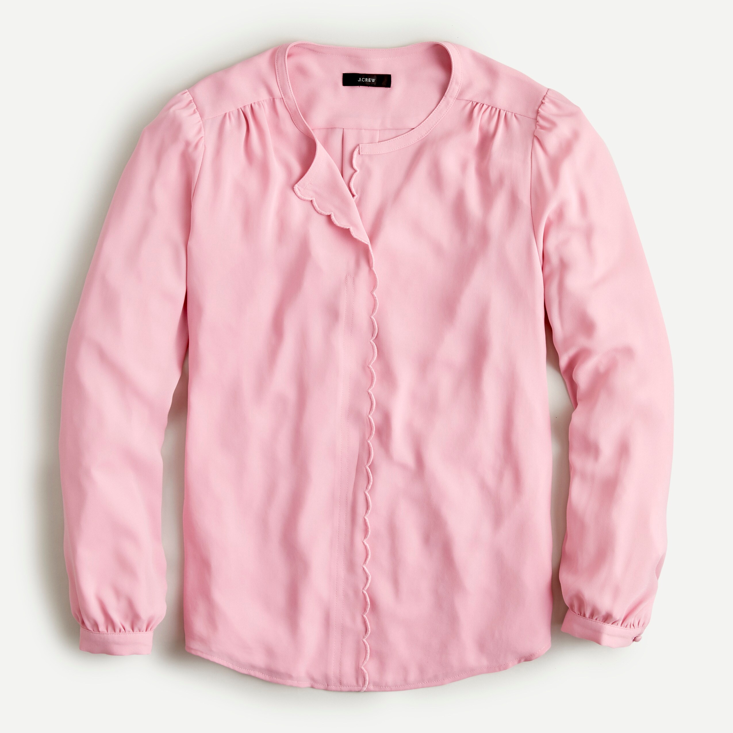 J.Crew: Long-sleeve Drapey Scalloped Top For Women