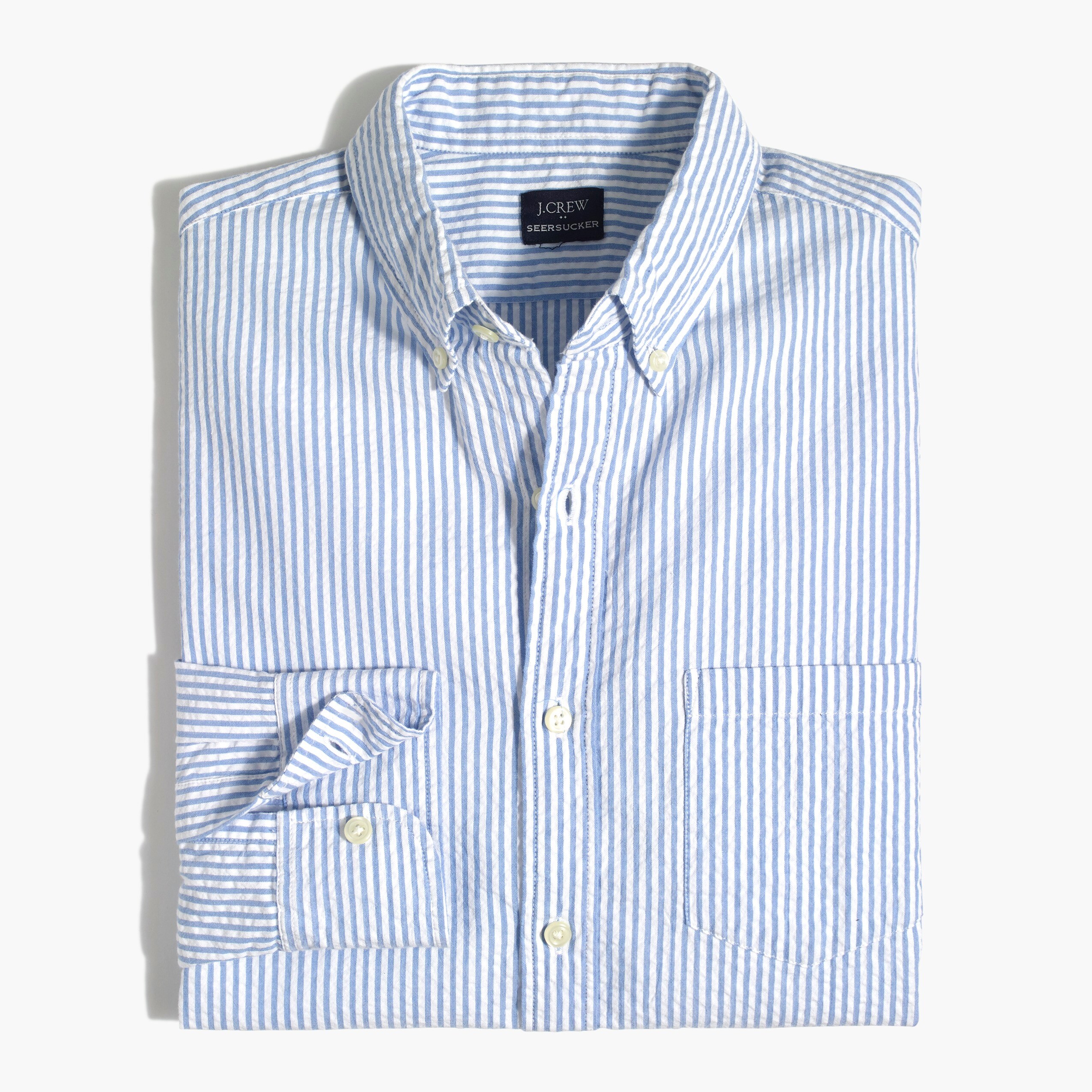 seersucker slim casual shirt for men
