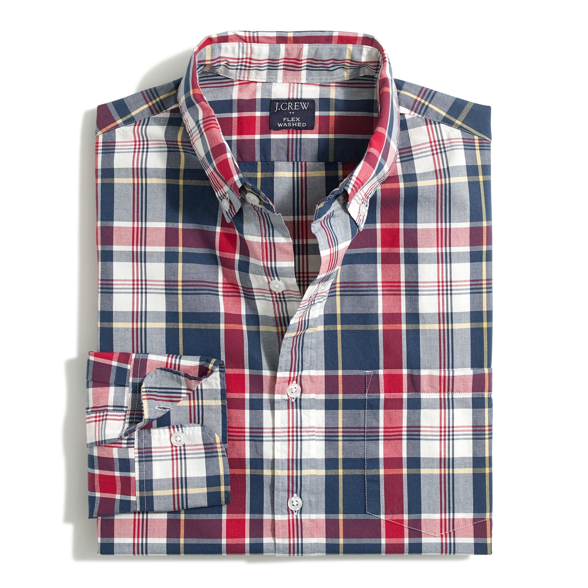 plaid regular flex casual shirt for men