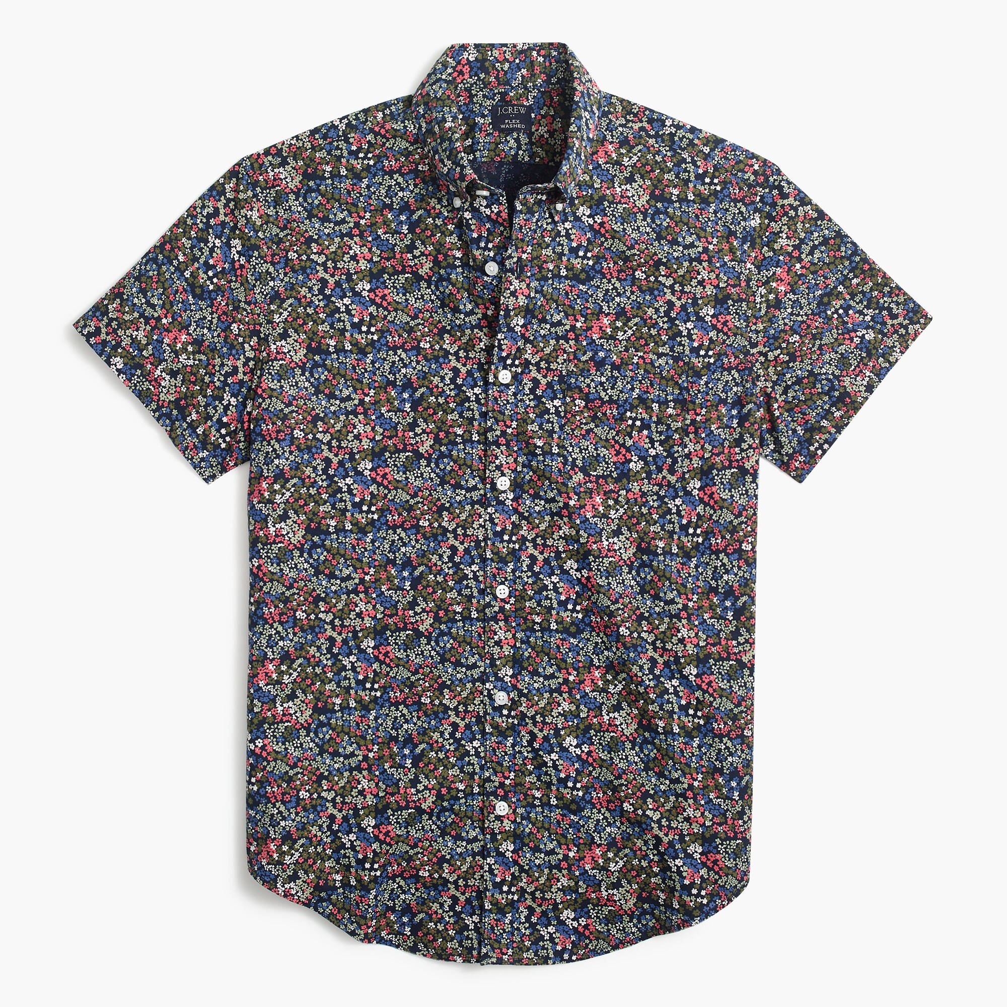 short-sleeve regular floral shirt for men