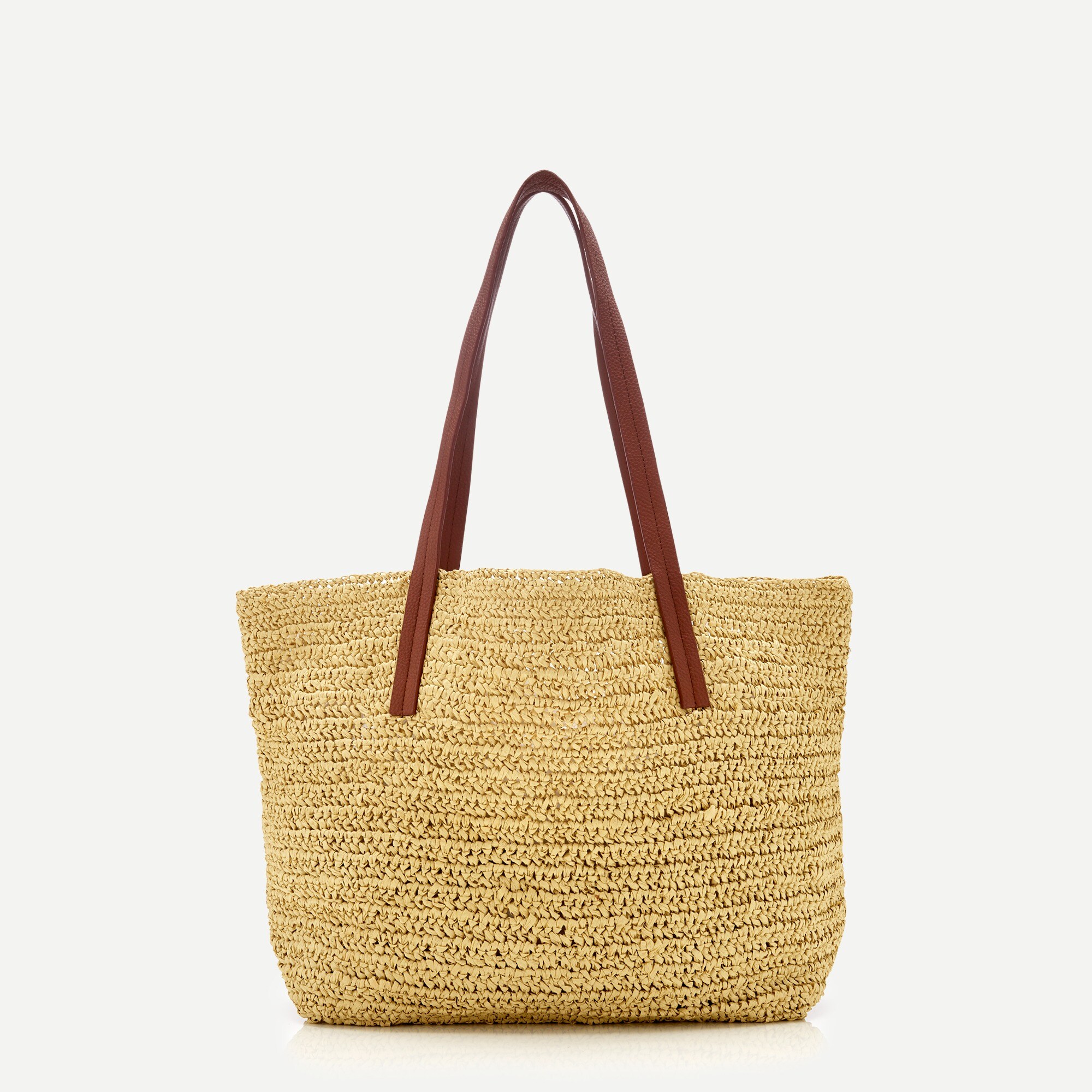 J.Crew: Woven Straw Market Tote For Women