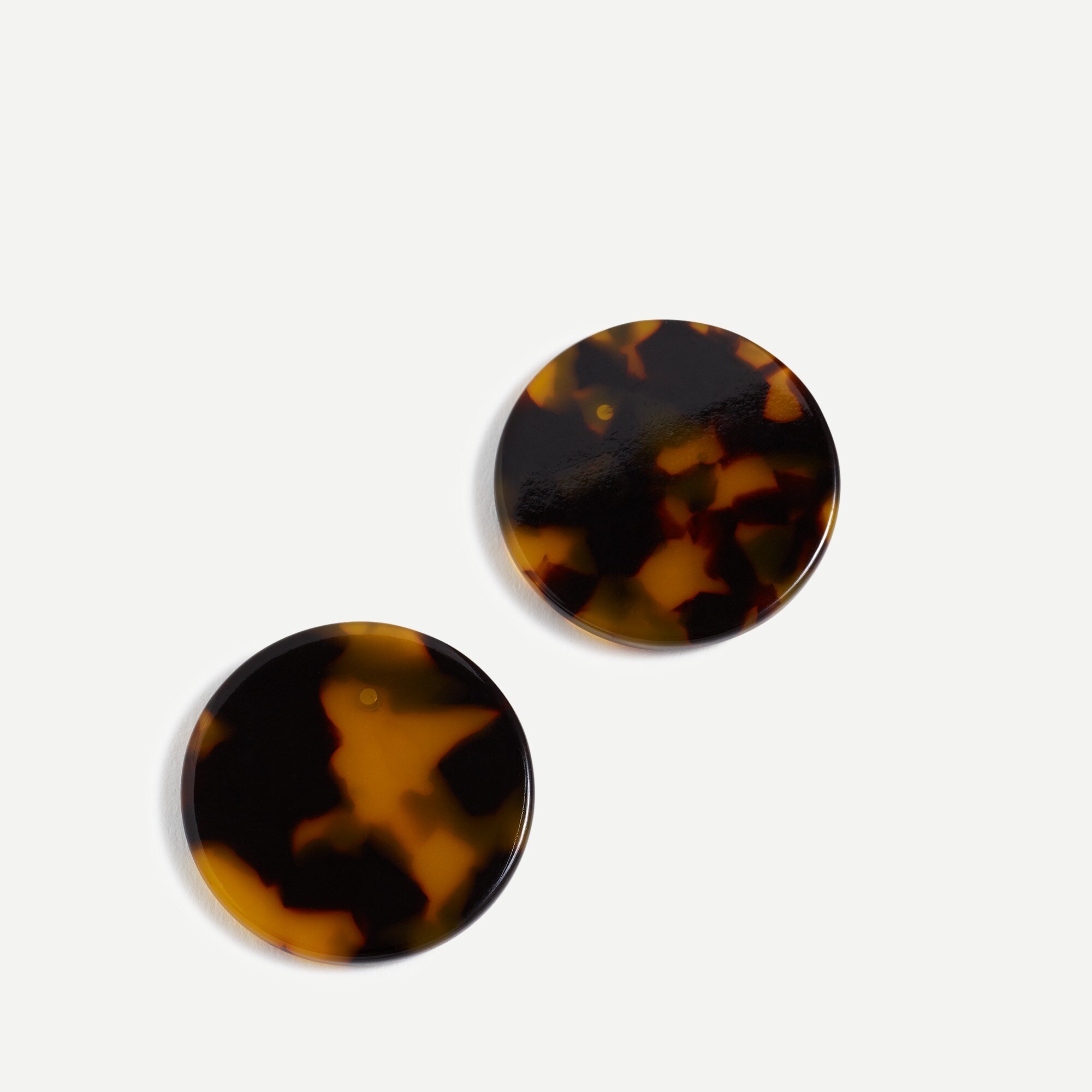 Tortoise disc earrings