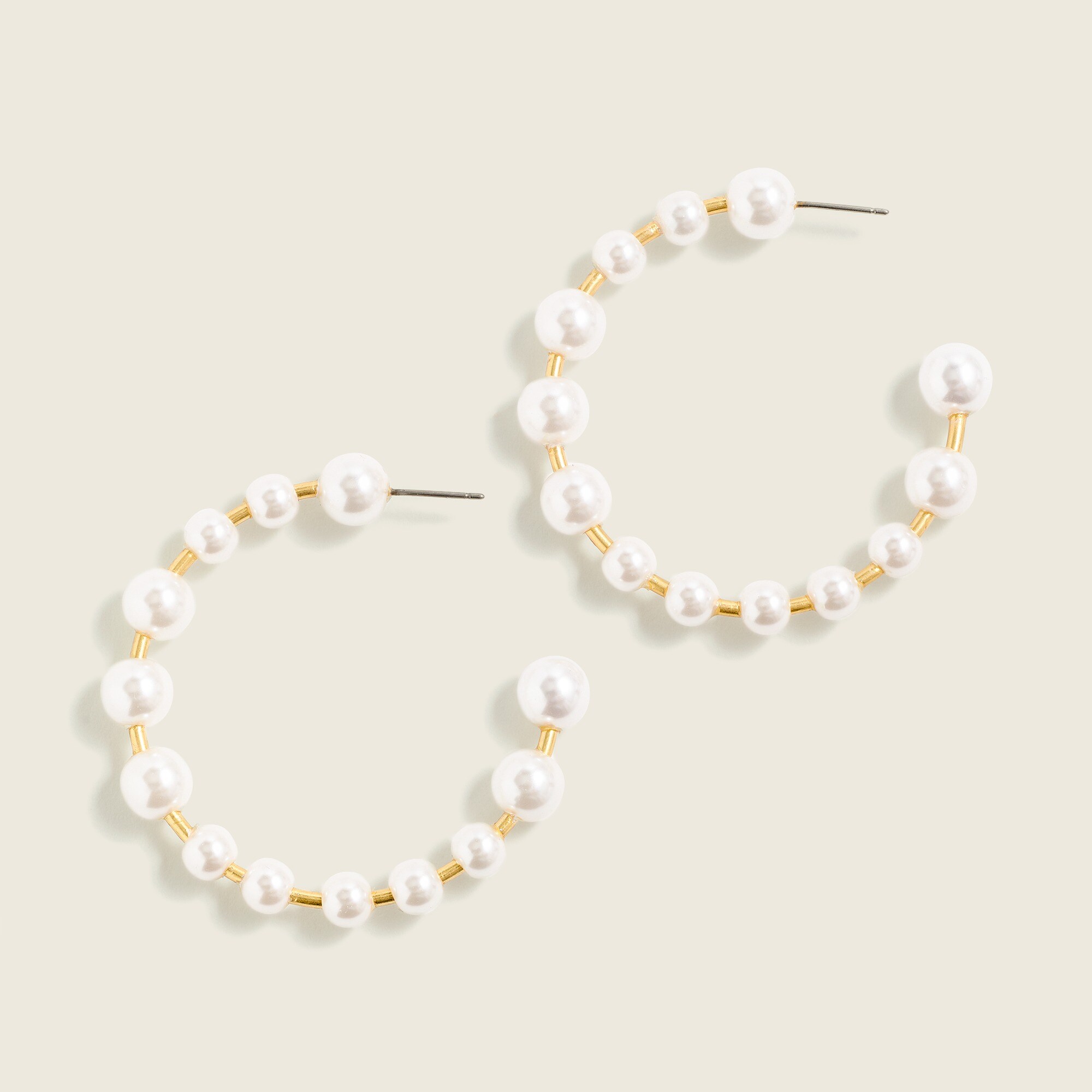 J crew pearl hoop earrings outlet