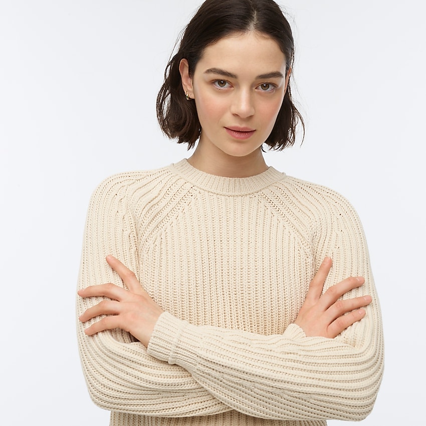 j.crew: ribbed crewneck sweater for women, right side, view zoomed