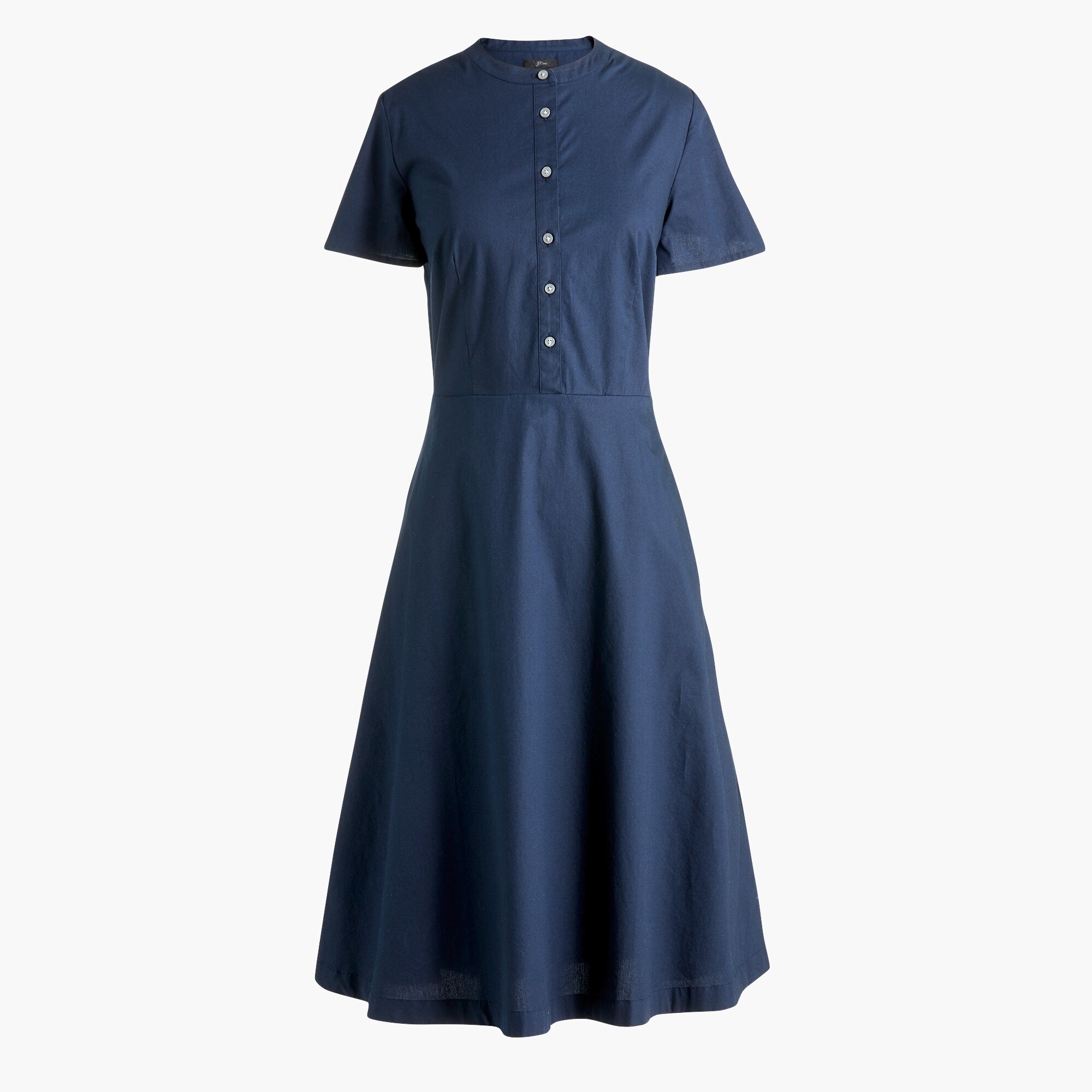 button-down shirt-dress in cotton poplin for women