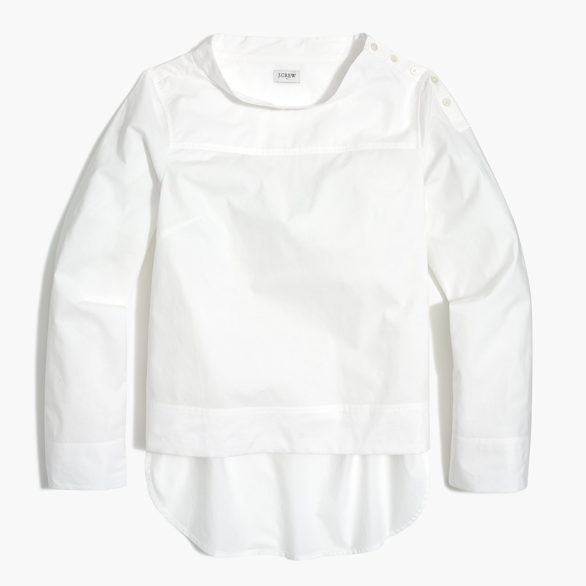 Funnelneck top in cotton poplin