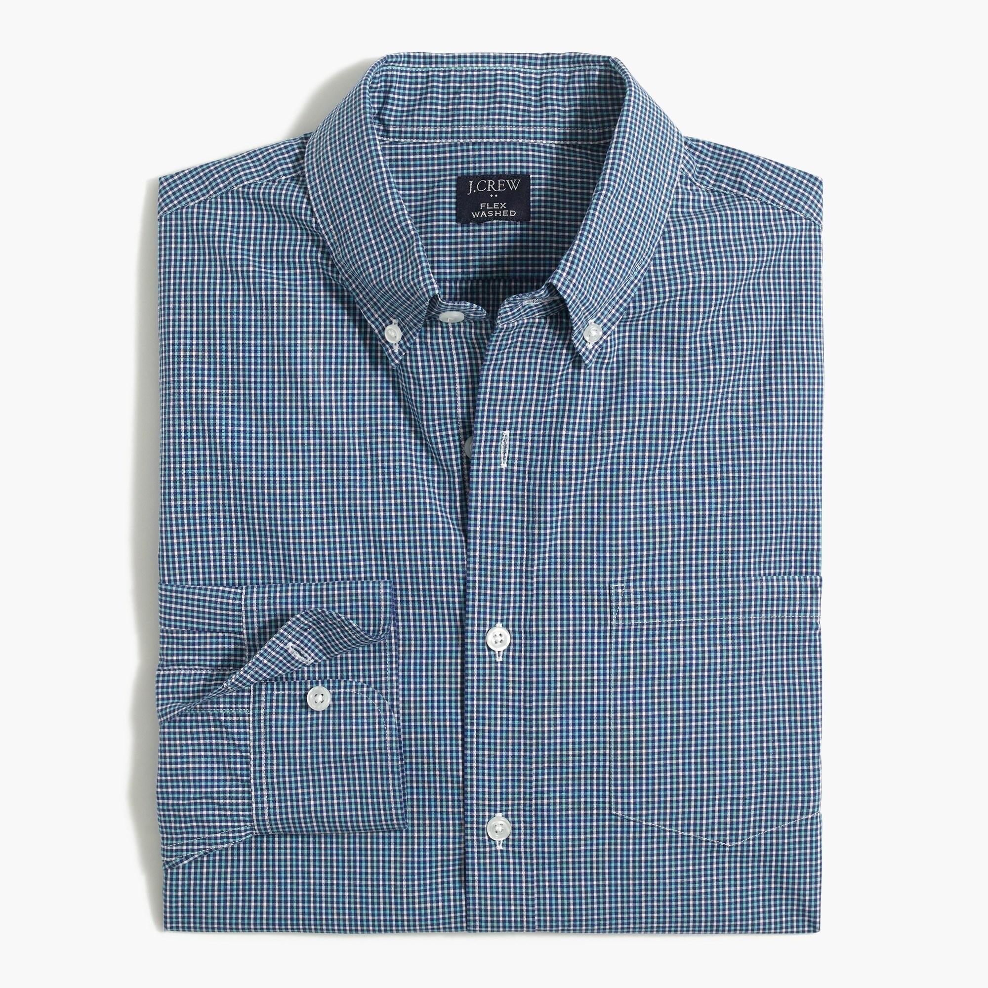 Plaid slim flex casual shirt