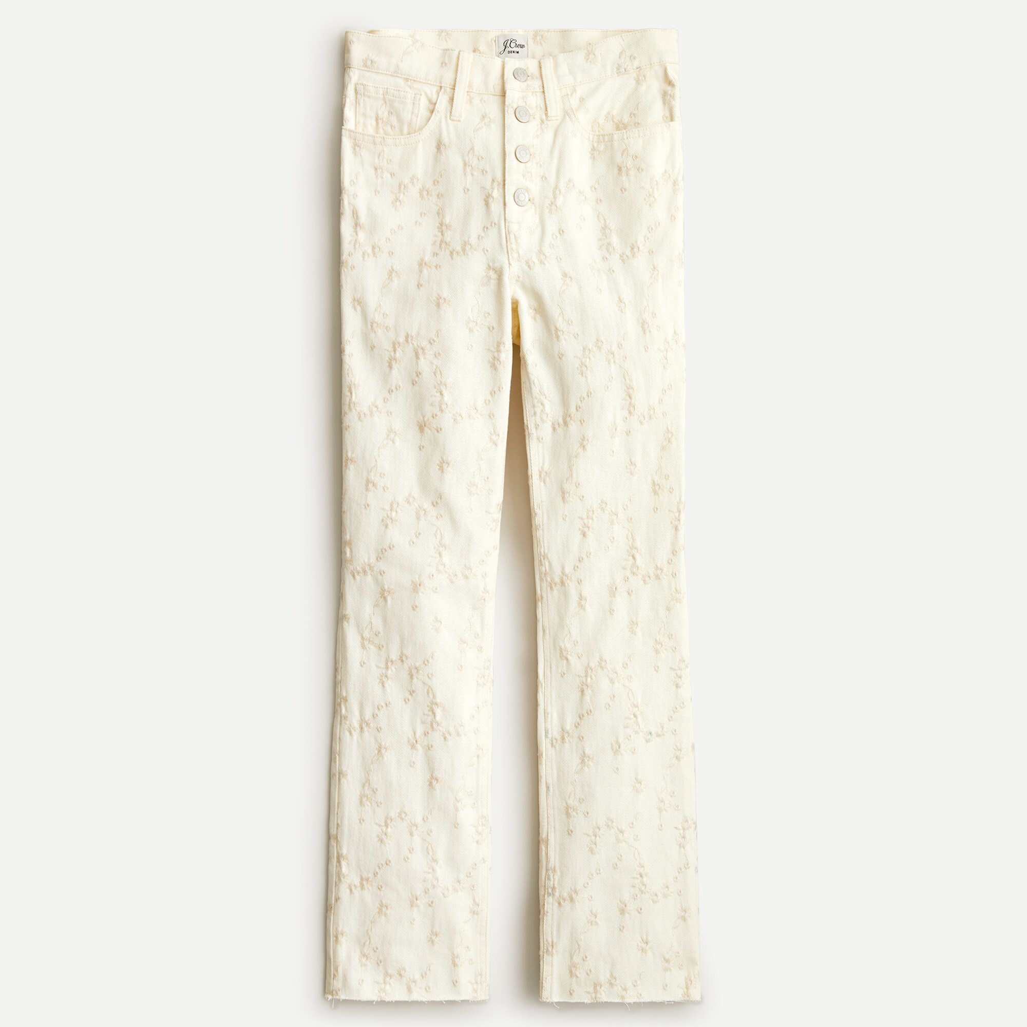 10" demi-boot crop jean in eyelet