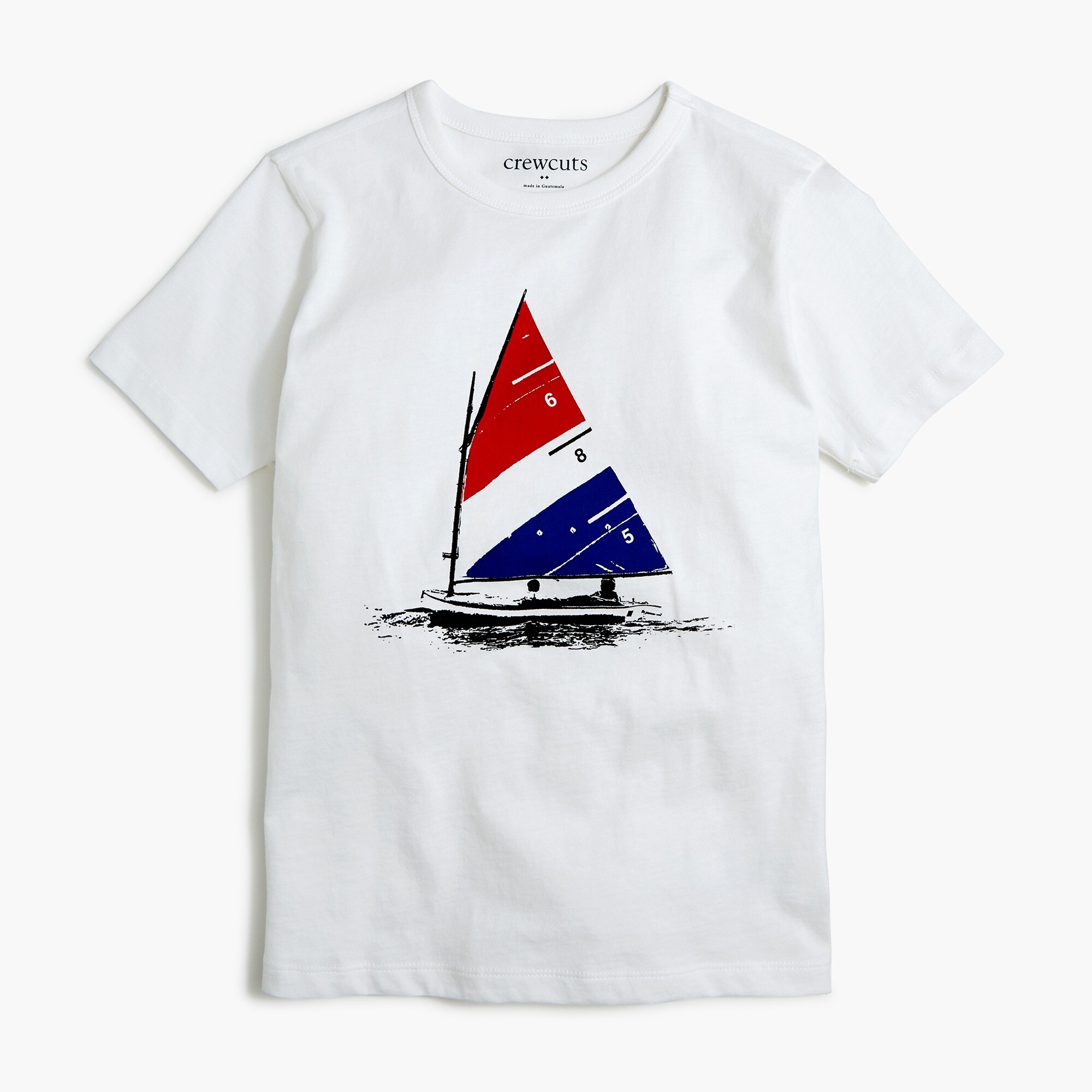 Boys' short-sleeve boat and flag graphic tee