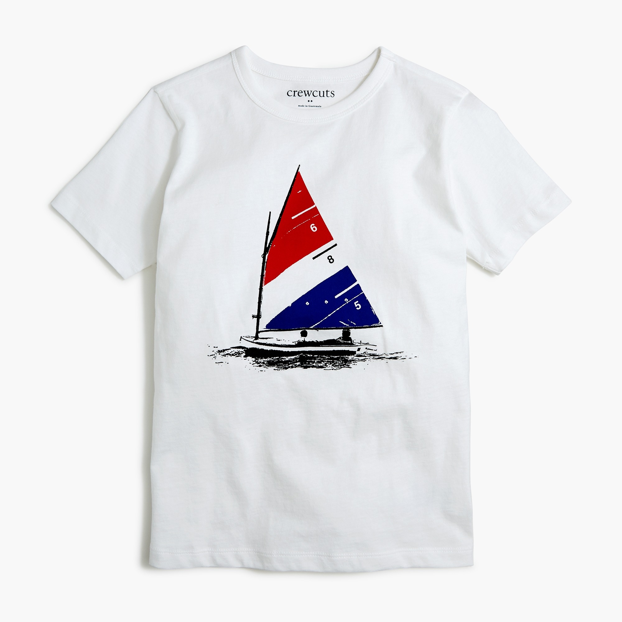 Boys' short-sleeve boat and flag graphic tee
