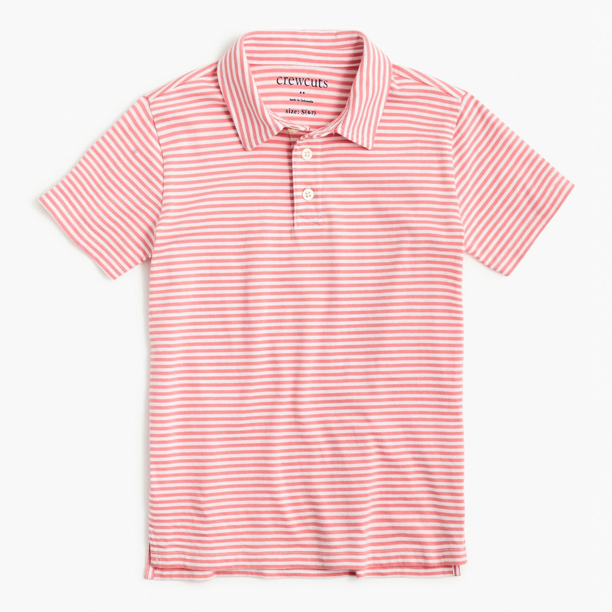 Boys' short-sleeve striped polo shirt