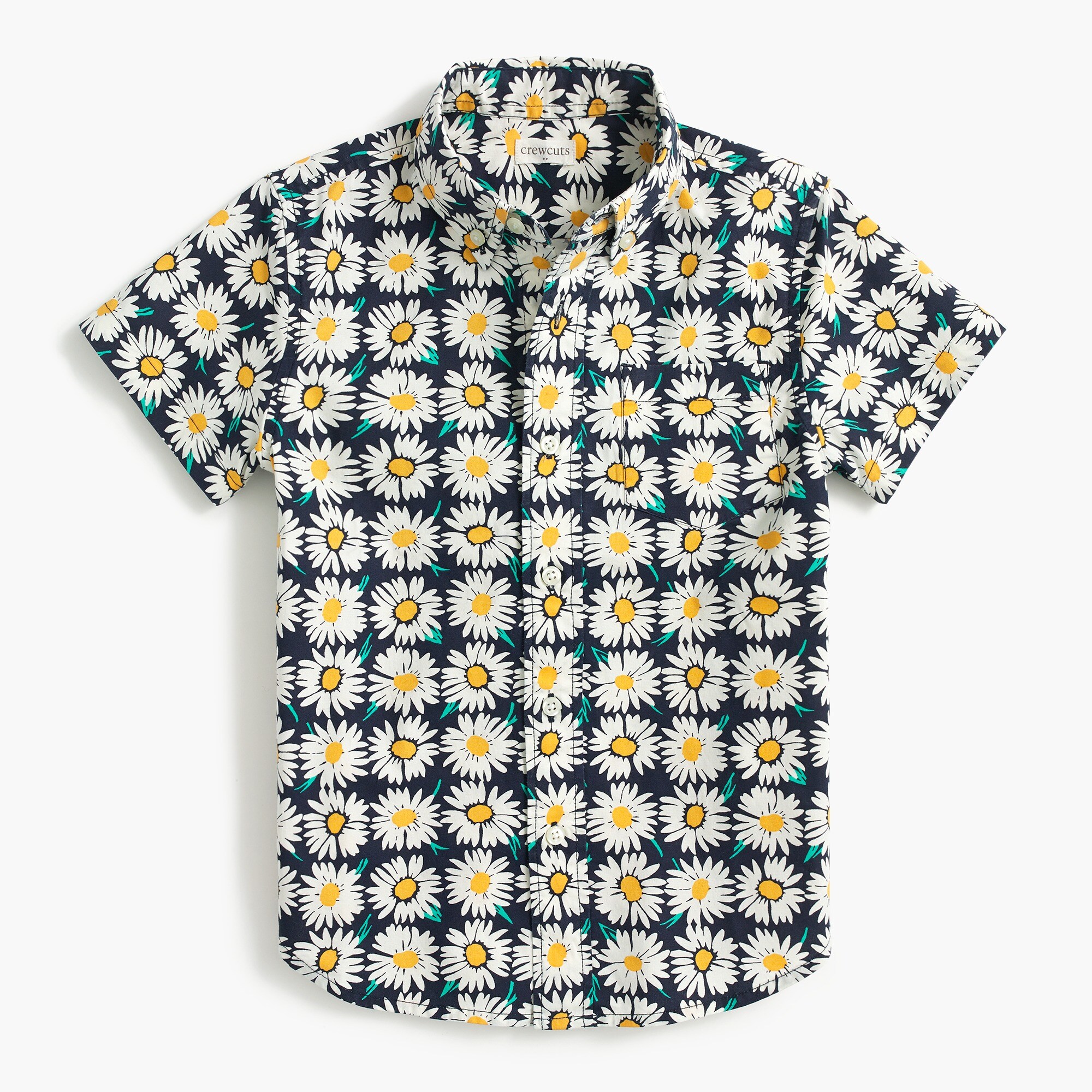 Boys' short-sleeve shirt in daisy print