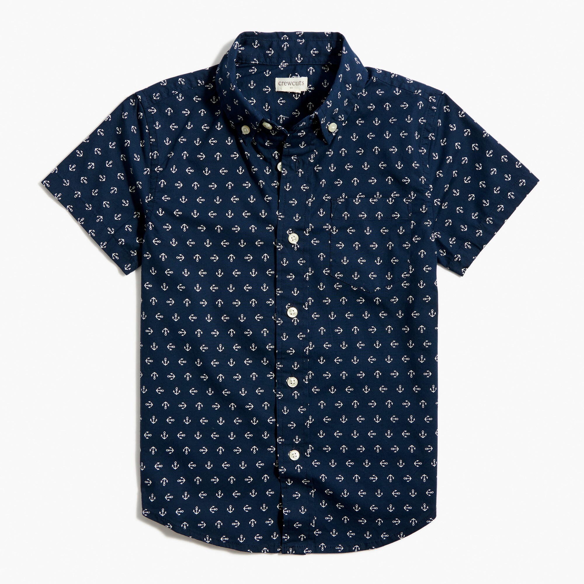 Boys' short-sleeve shirt in anchors print