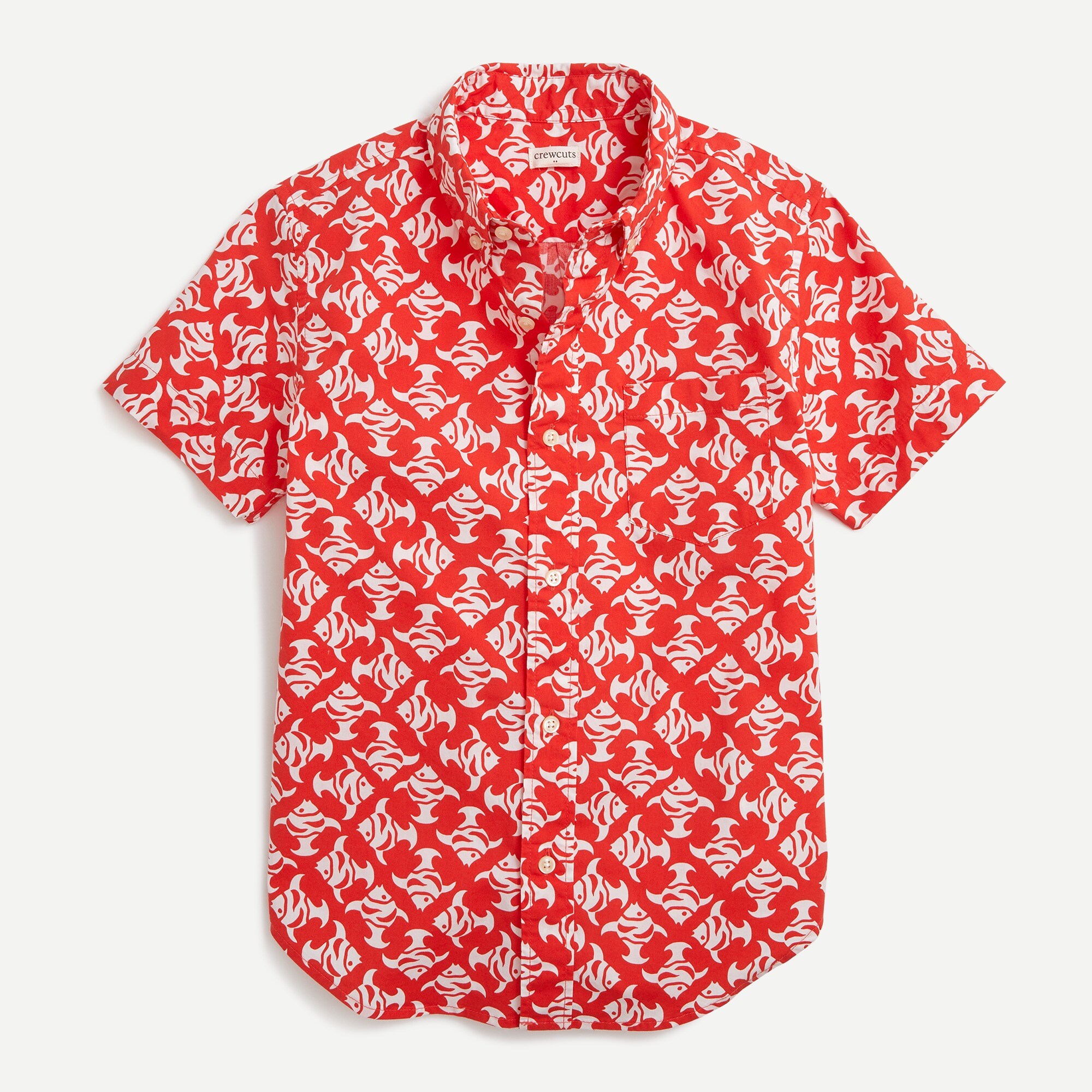 boys' short-sleeve shirt in fish print for boys