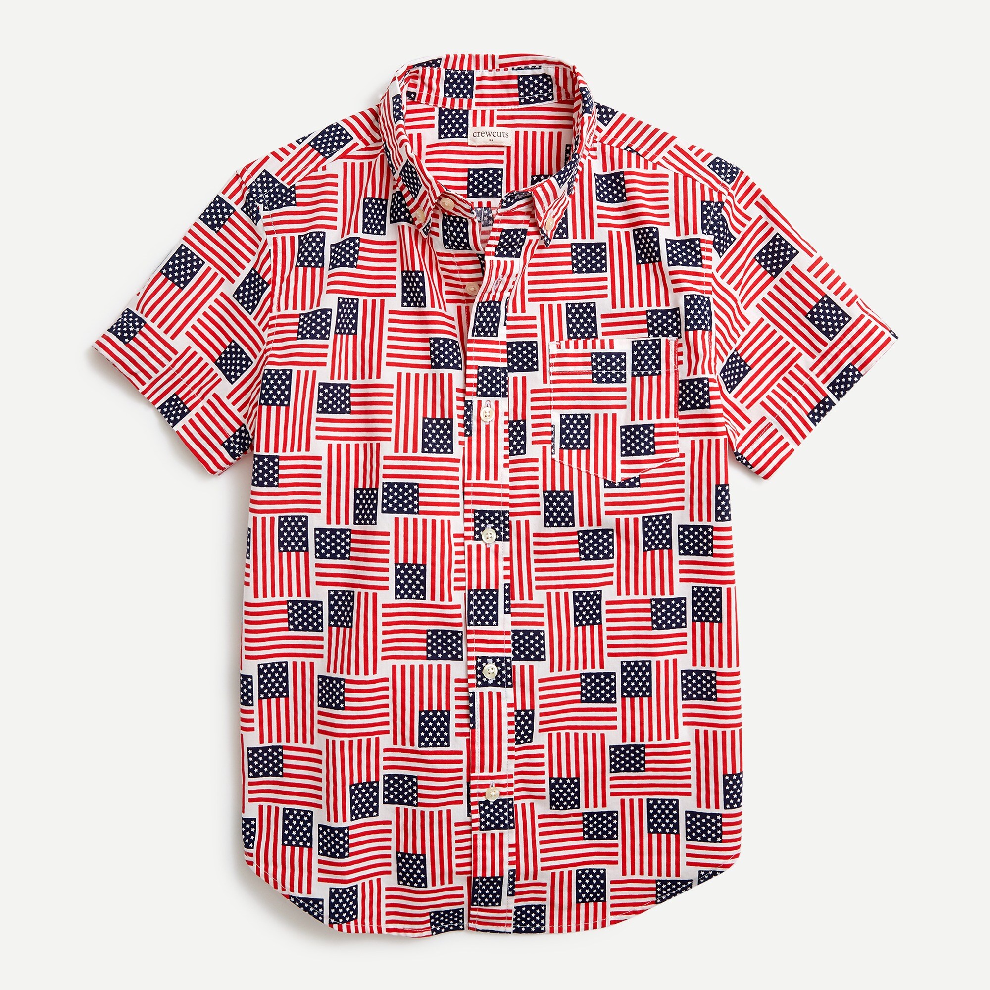 Boys' short-sleeve shirt in flag print