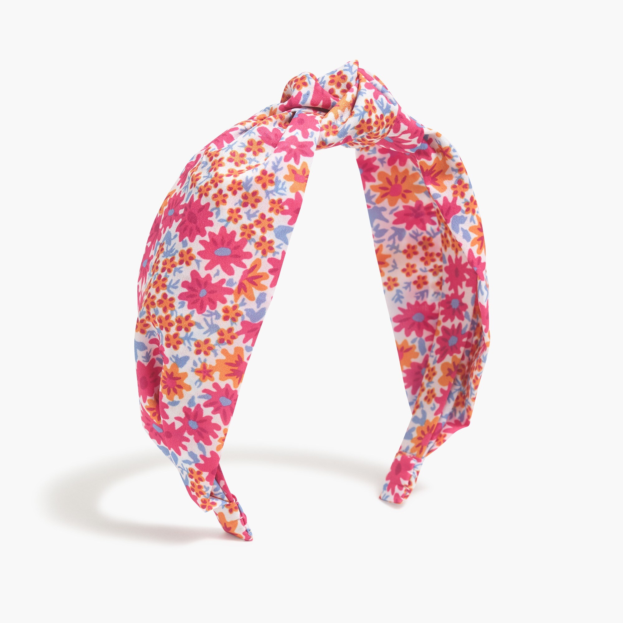 Girls' knotted headband in pink floral
