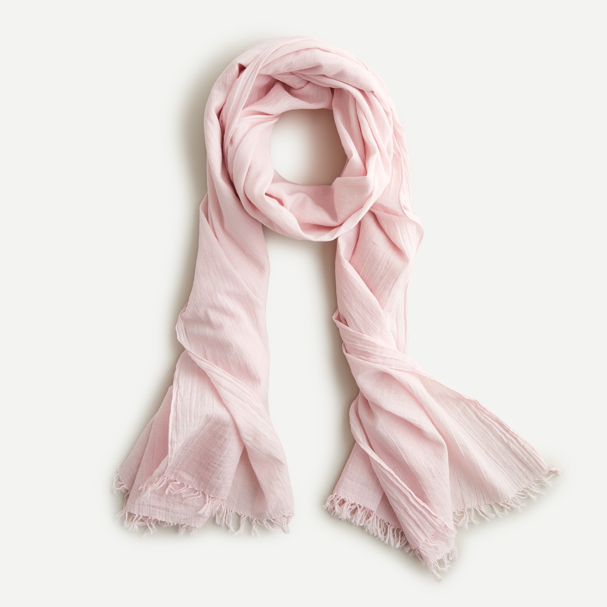Sarong scarf with eyelash fringe in organic cotton