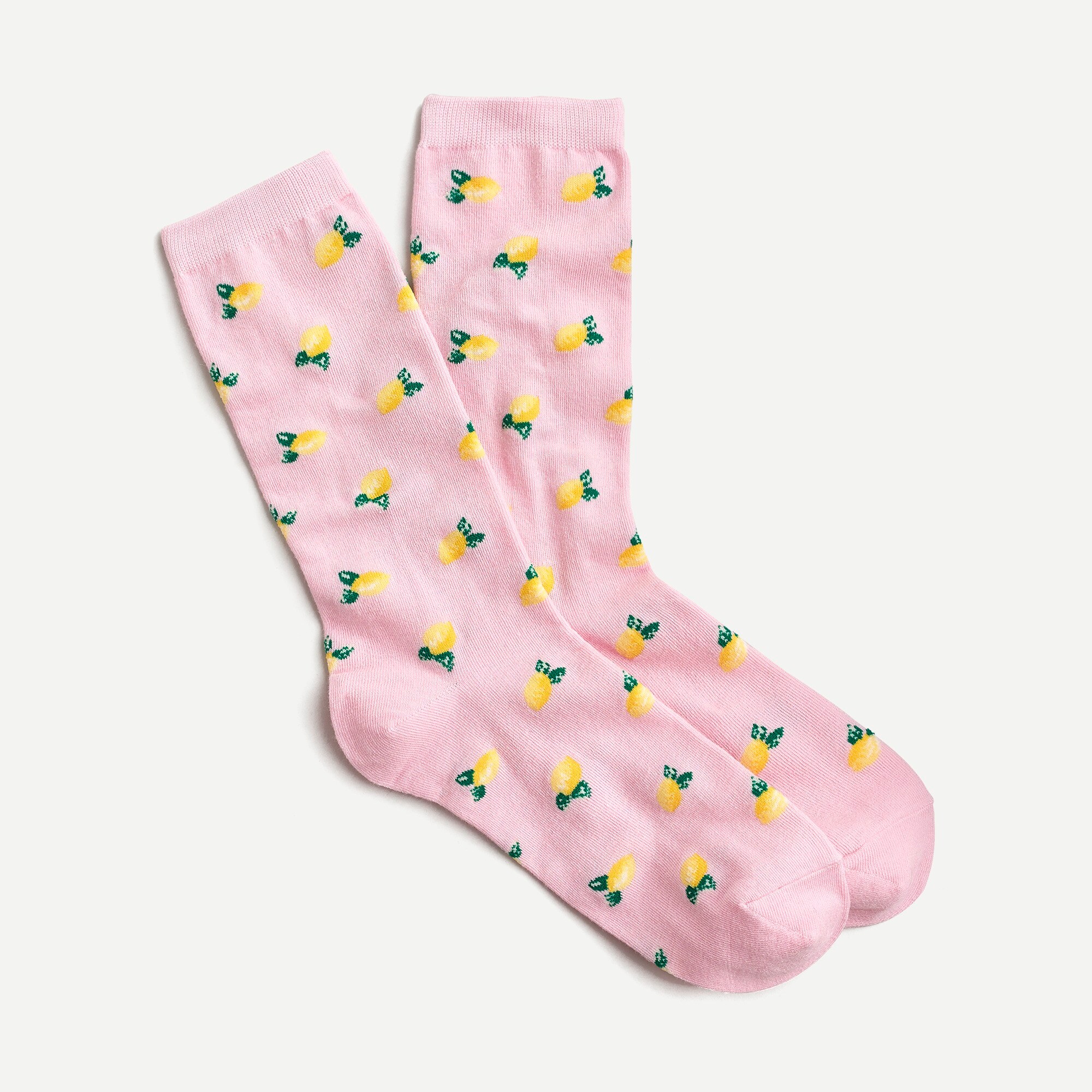 j.crew: trouser socks in little lemons print for women, right side, view zoomed