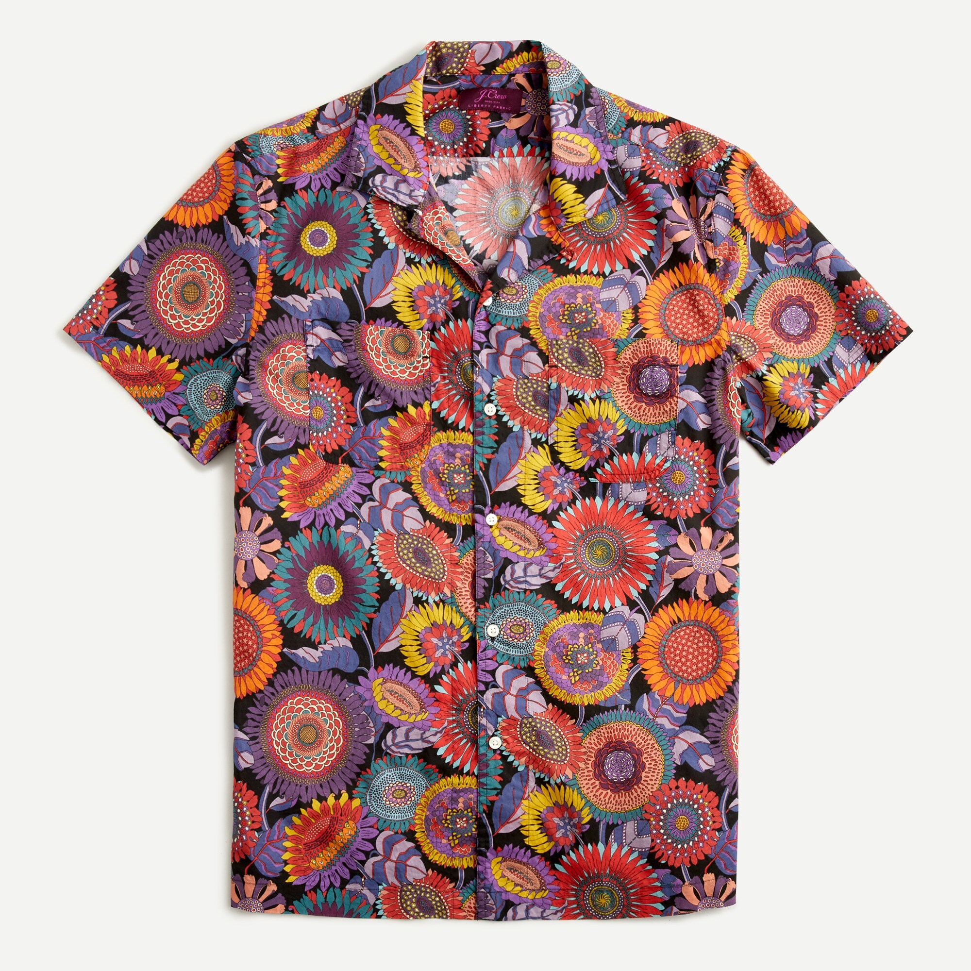 J.Crew Shortsleeve Campcollar Shirt In Liberty® Sunflower Print For Men
