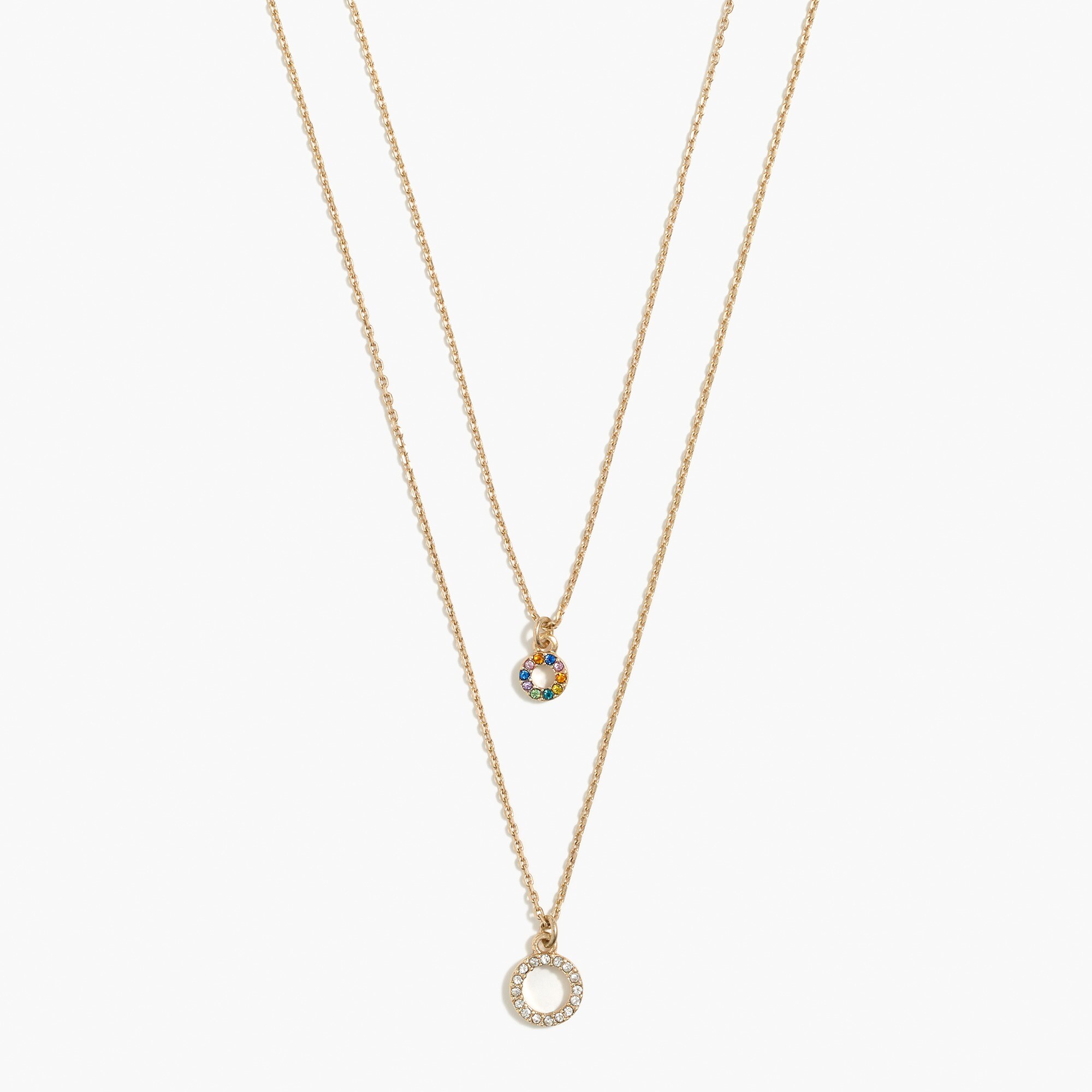Crystal circle layering necklace