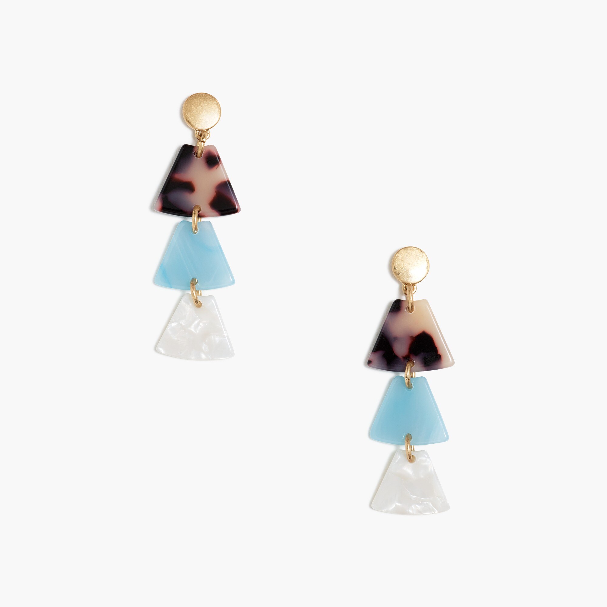 Tortoise triangle statement earrings