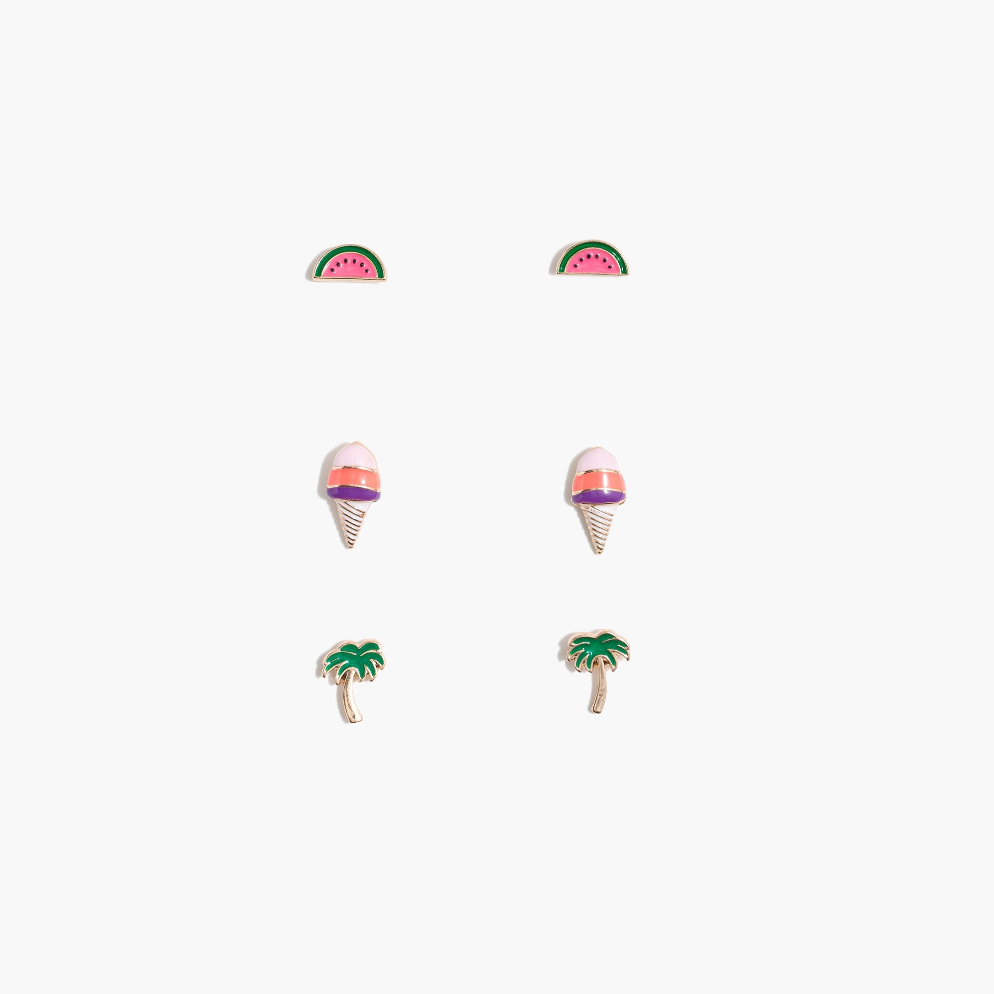 Girls' watermelon earring three-pack