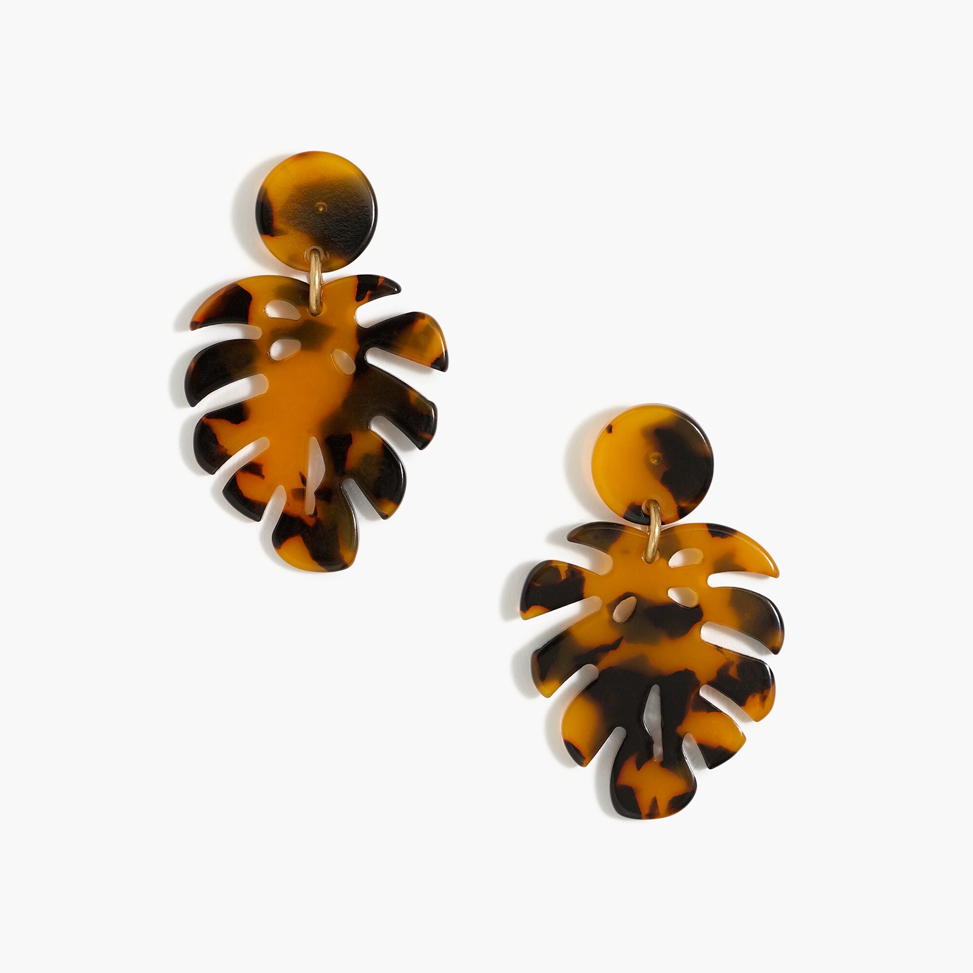Tortoise leaf statement earrings