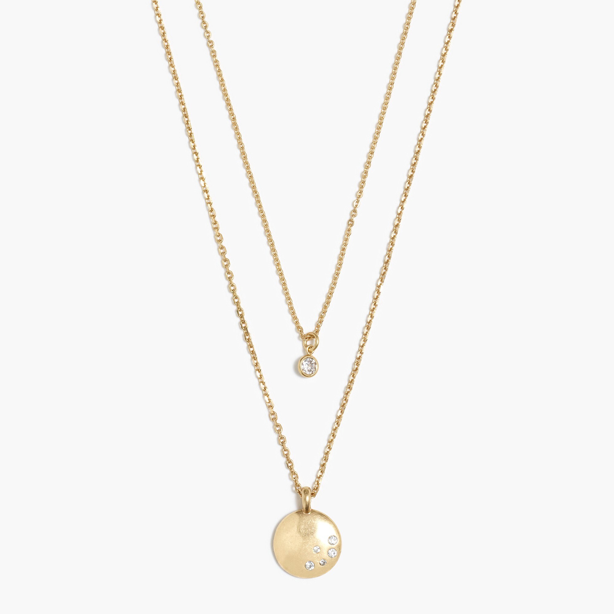 Pavé pendants layering necklace