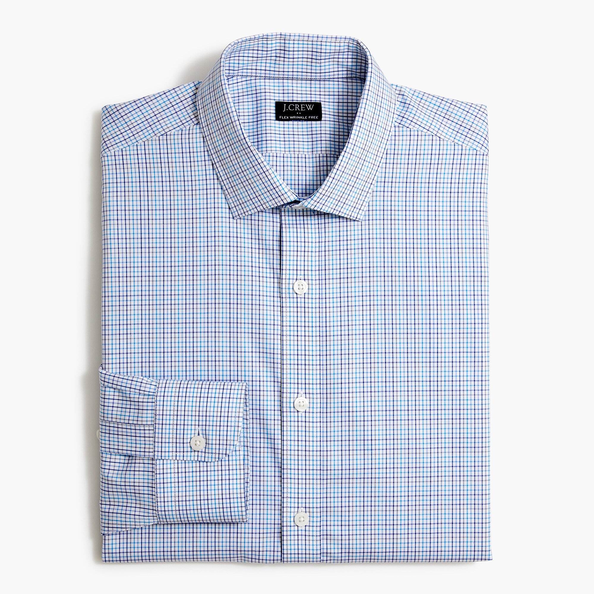 Thompson flex wrinkle-free dress shirt in plaid