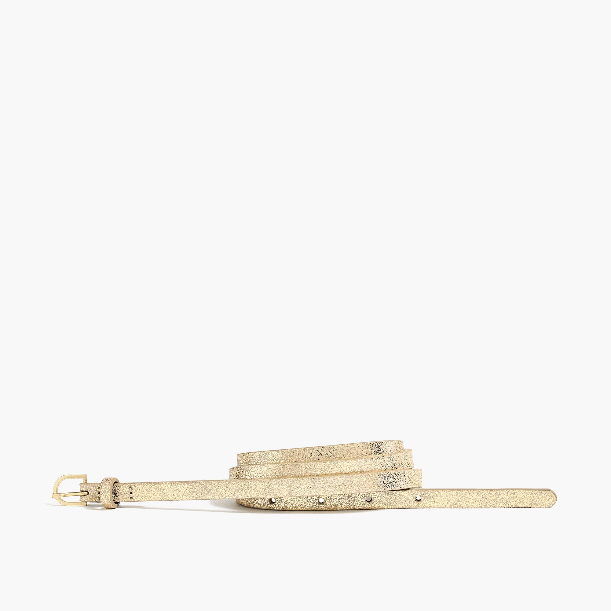 Metallic Suede Skinny Belt For Women | Factory display picture 3
