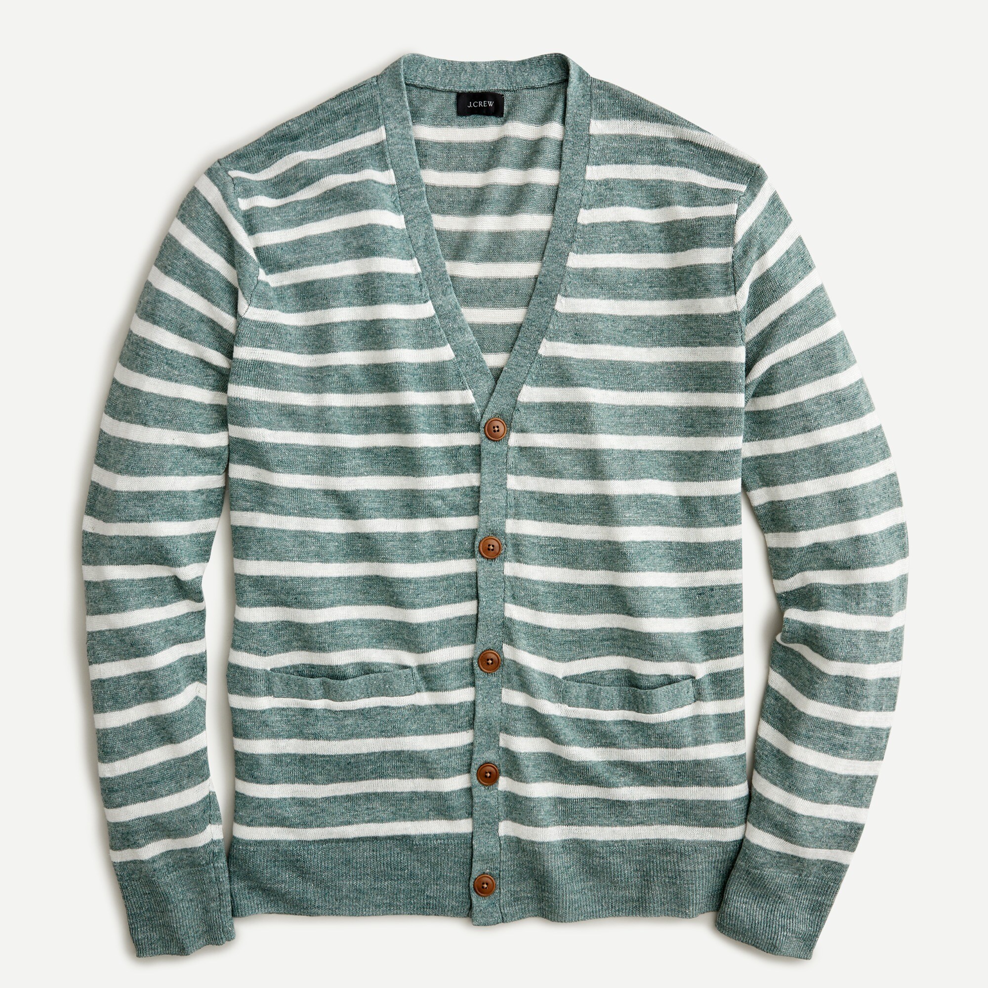 J.Crew Linen Cardigan Sweater In Stripe For Men