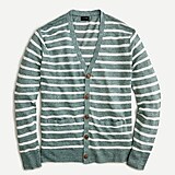 Linen cardigan sweater in stripe