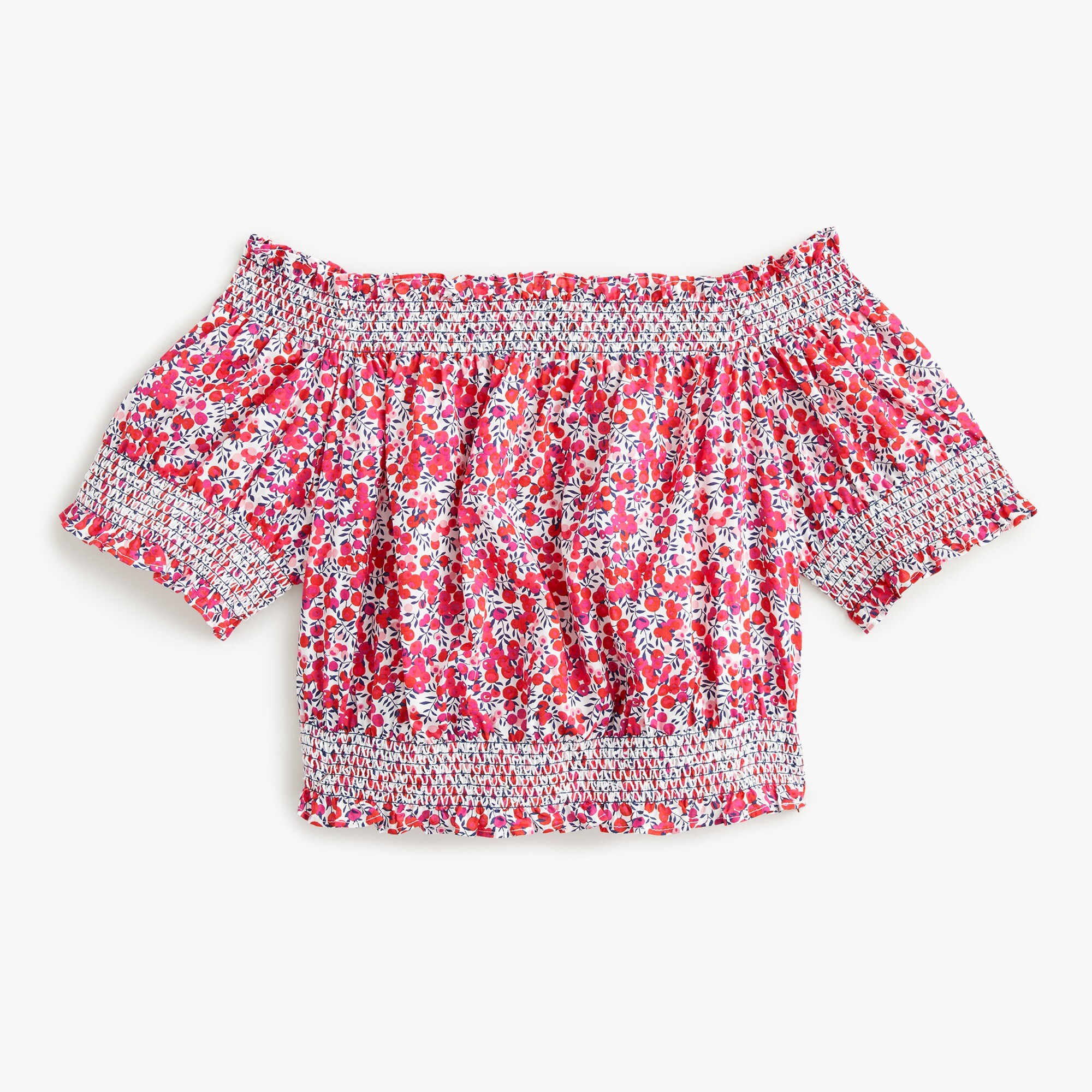 Cotton poplin cropped top in Liberty® Wiltshire print