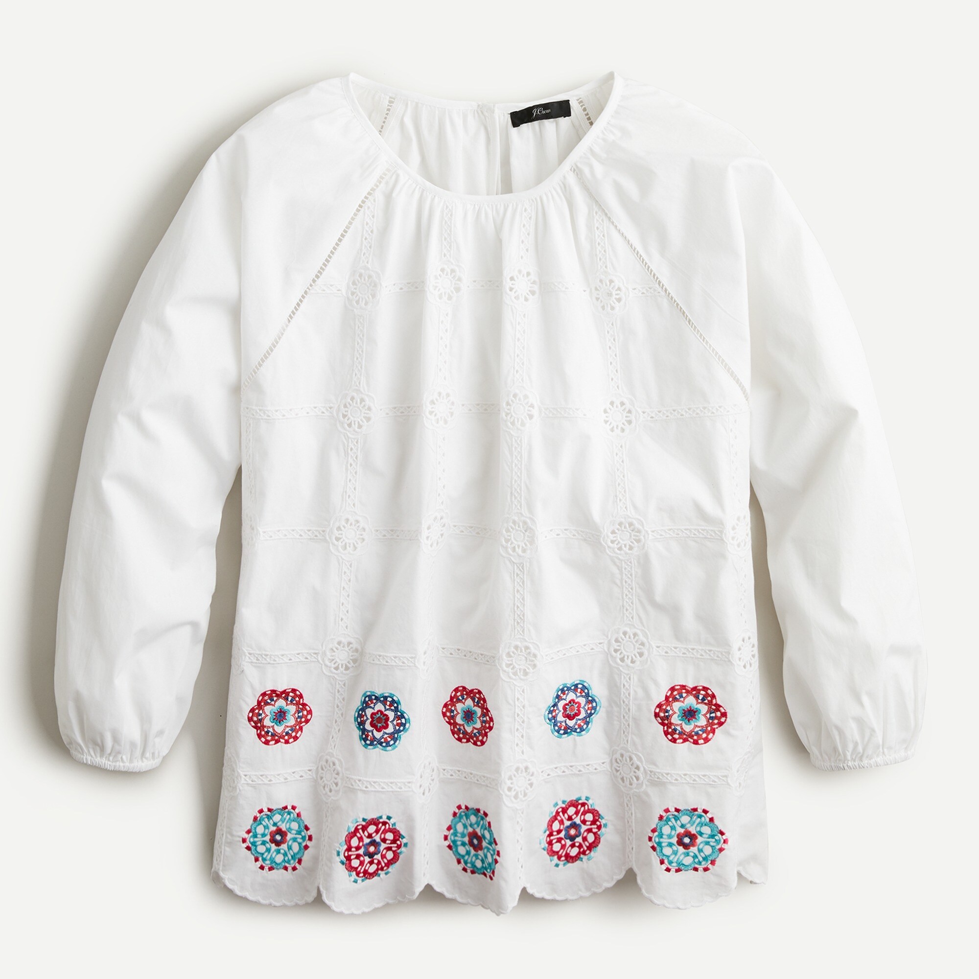Embroidered floral eyelet top