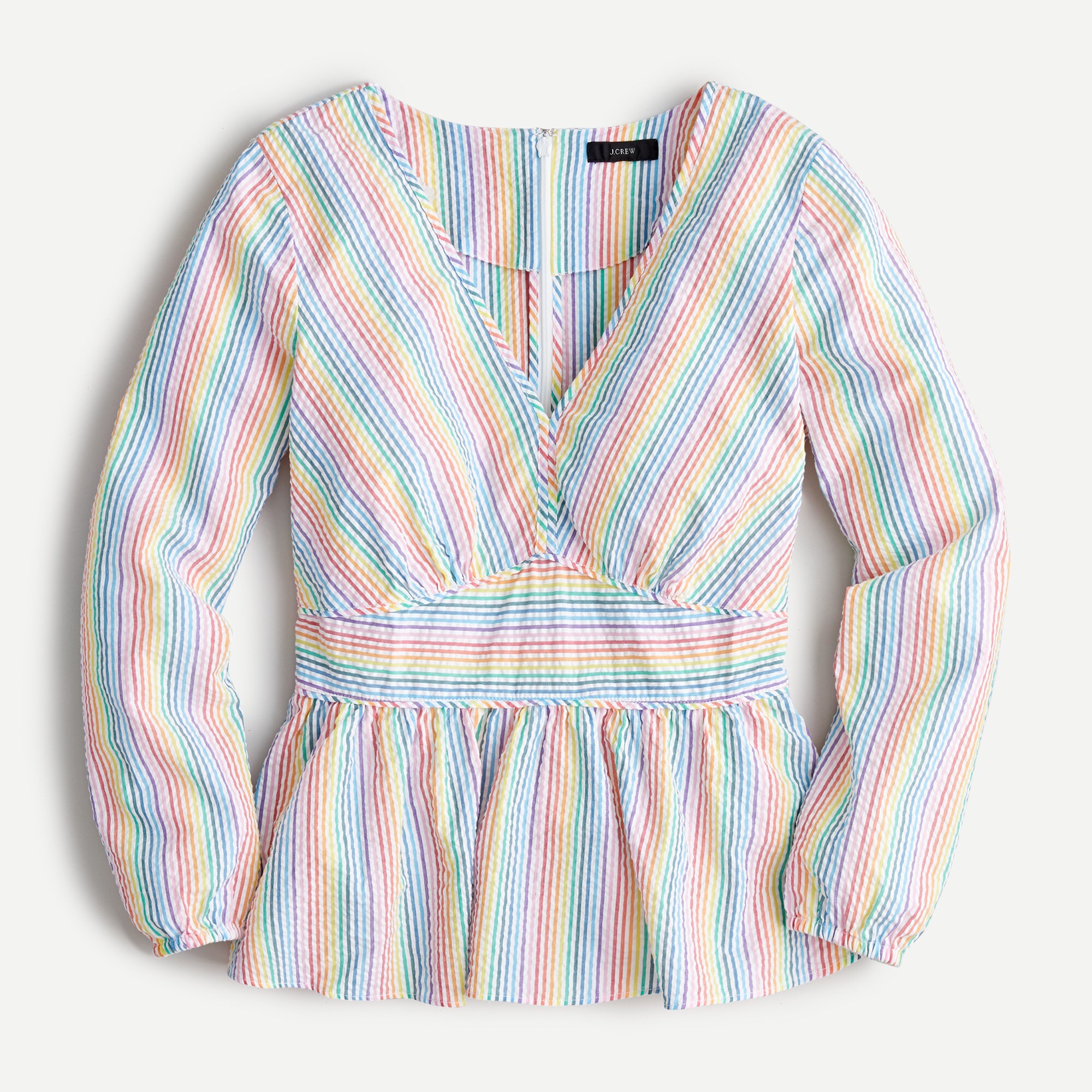 J.Crew: V-neck Peplum Top In Rainbow 