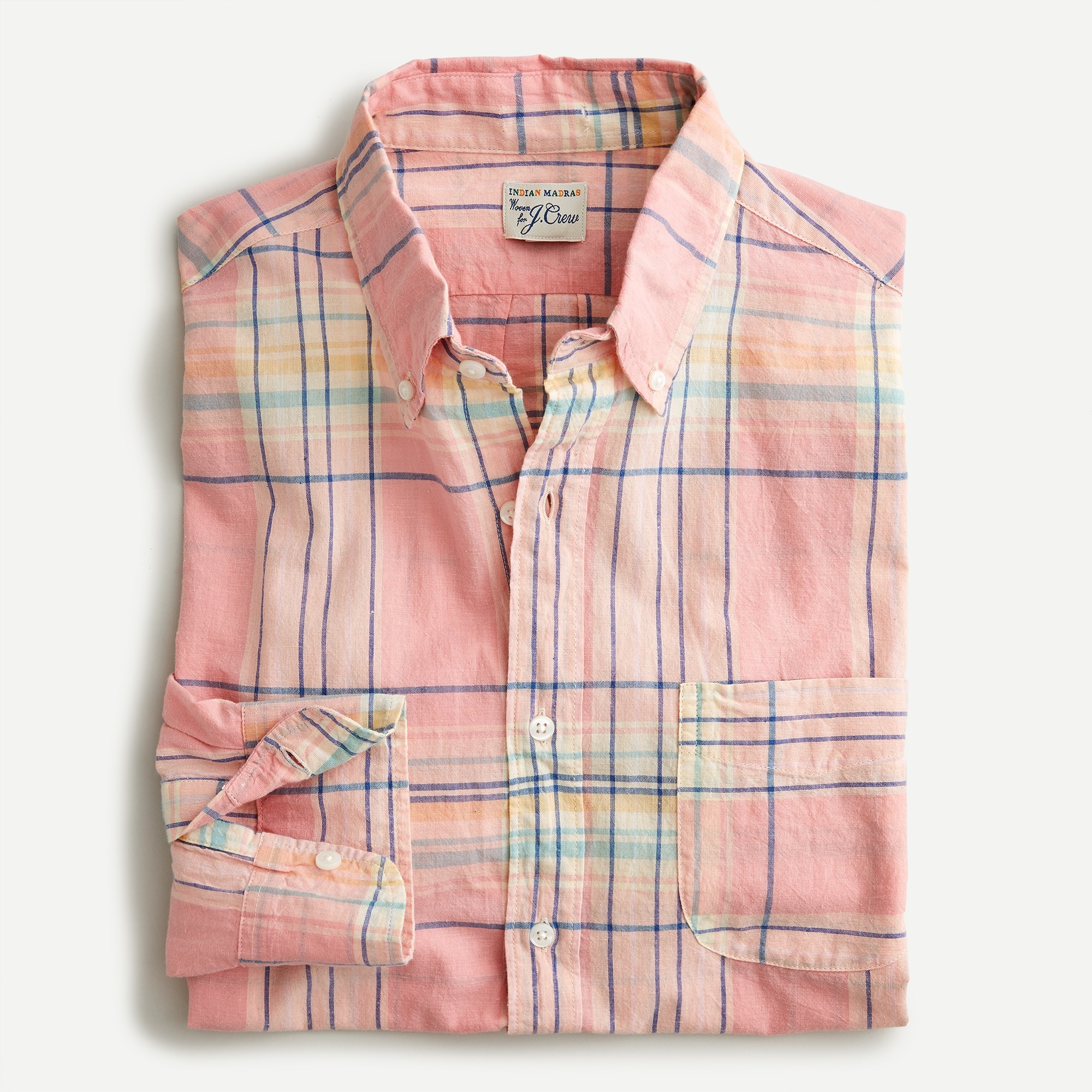 J.Crew Slim Indian Madras Shirt In Plaid For Men