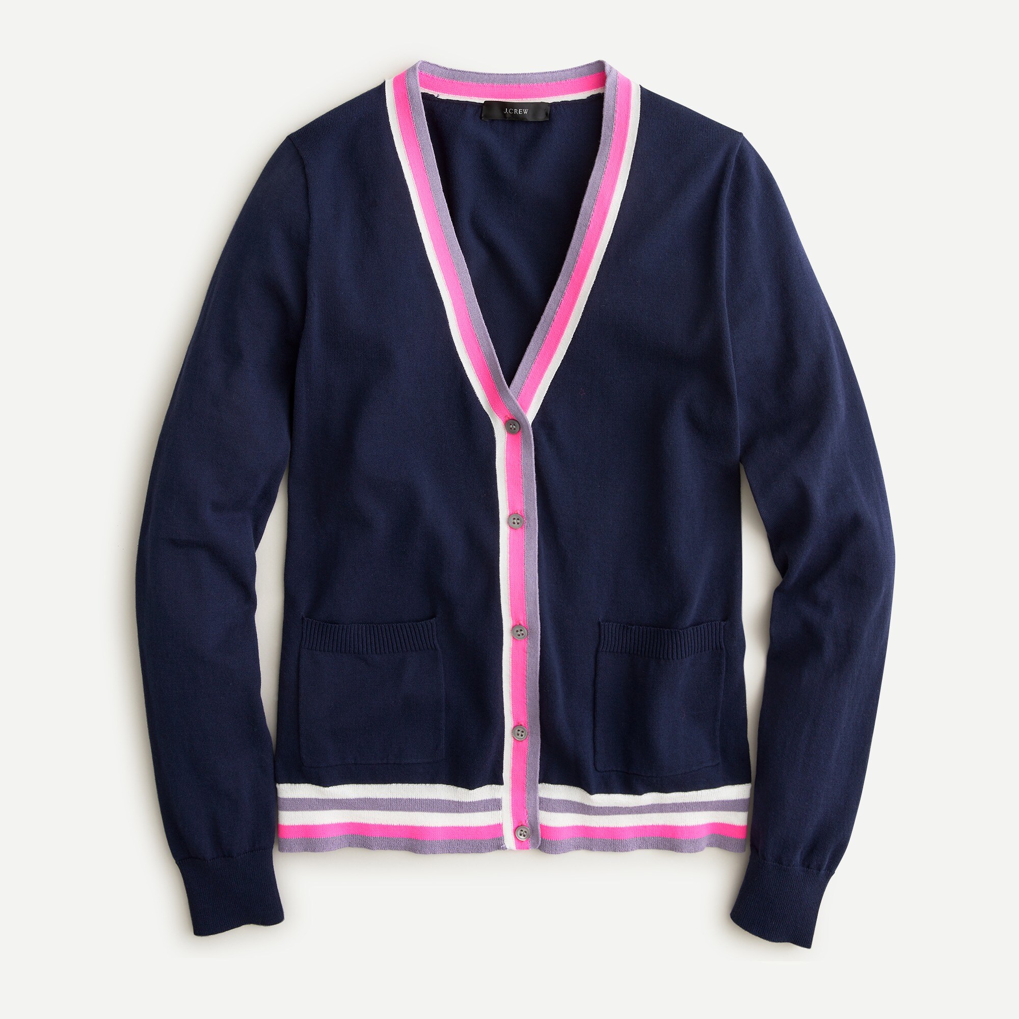 J.Crew V neck Cardigan In Neon Stripe For Women